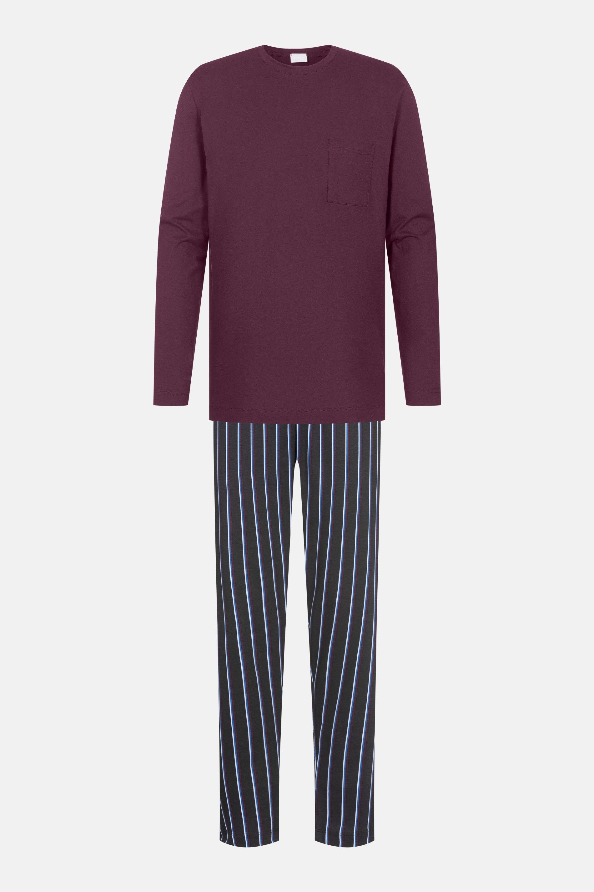 Mey Schlafanzug Mey male Anzug lang Serie Contrast Stripe (2 tlg)