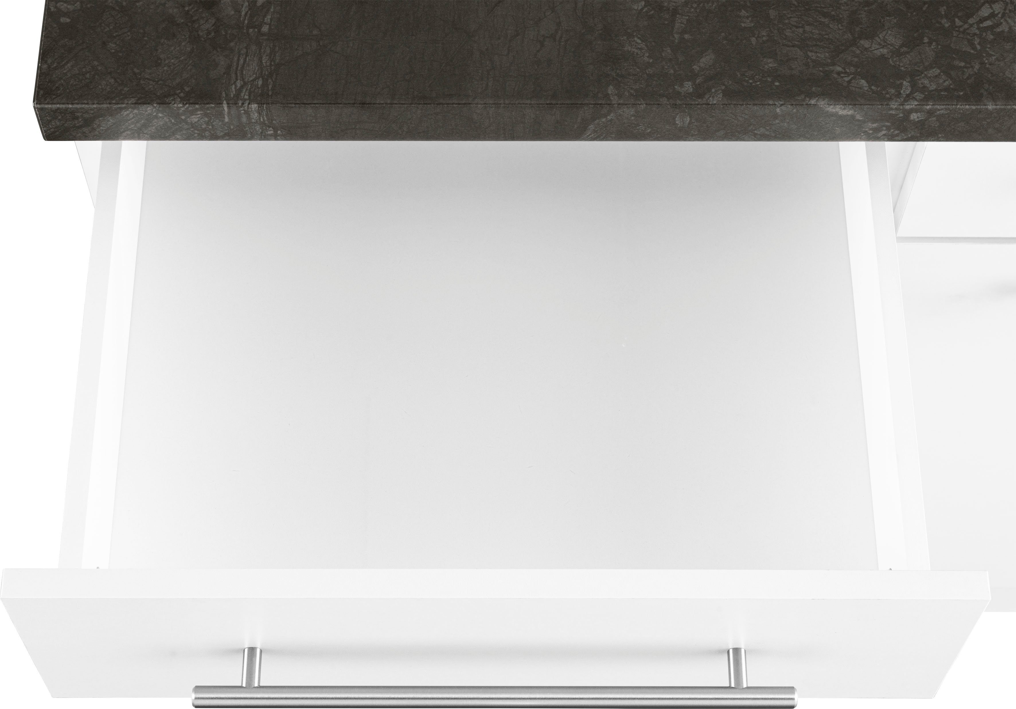 Unna Küchen 100 wiho Unterschrank Weiß cm schwarz | breit weiß/granit
