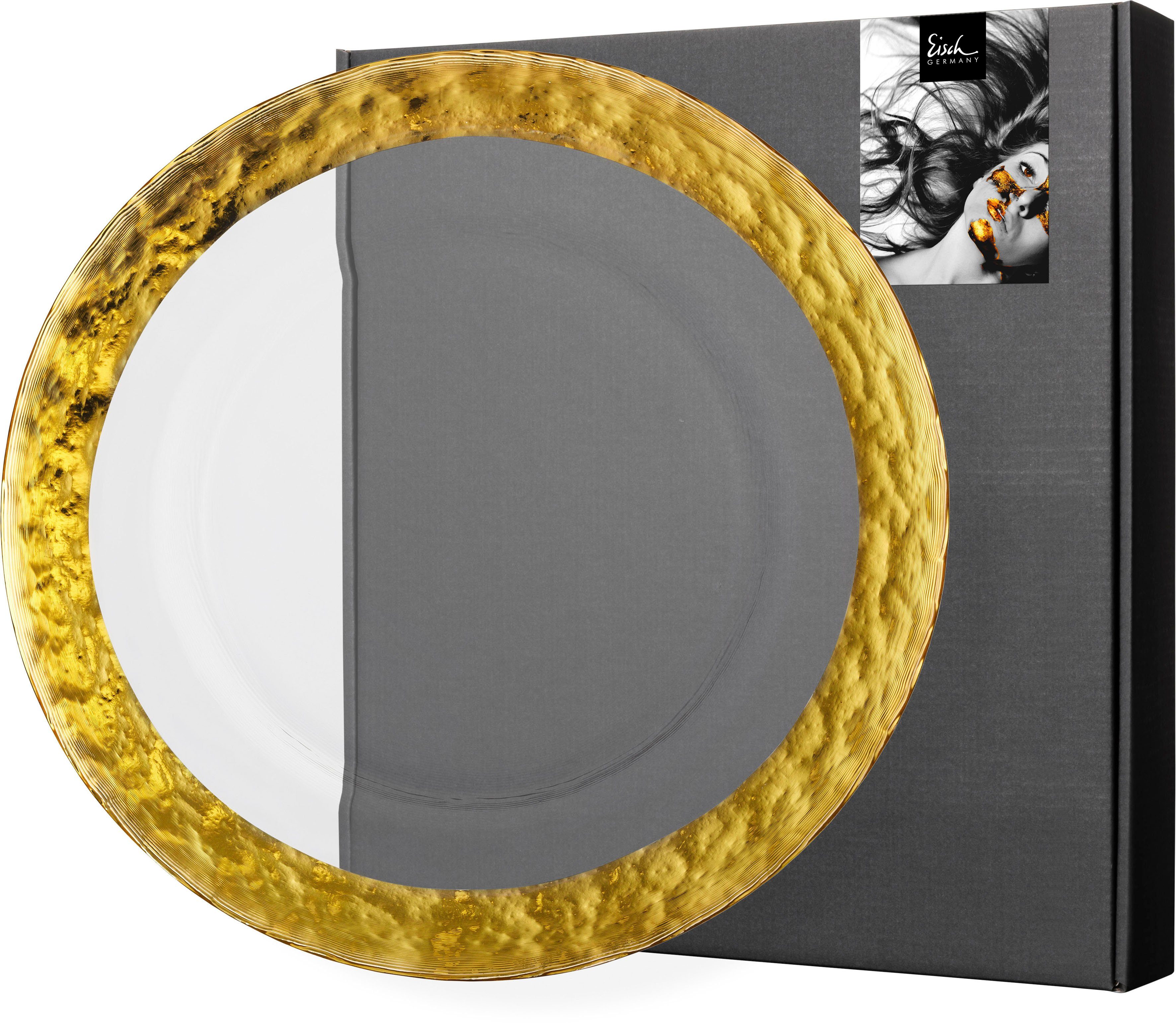 Eisch Platzteller COLOMBO GOLD, 1-tlg., 34 cm veredelt Gold, Handarbeit, 24karätigem Ø mit