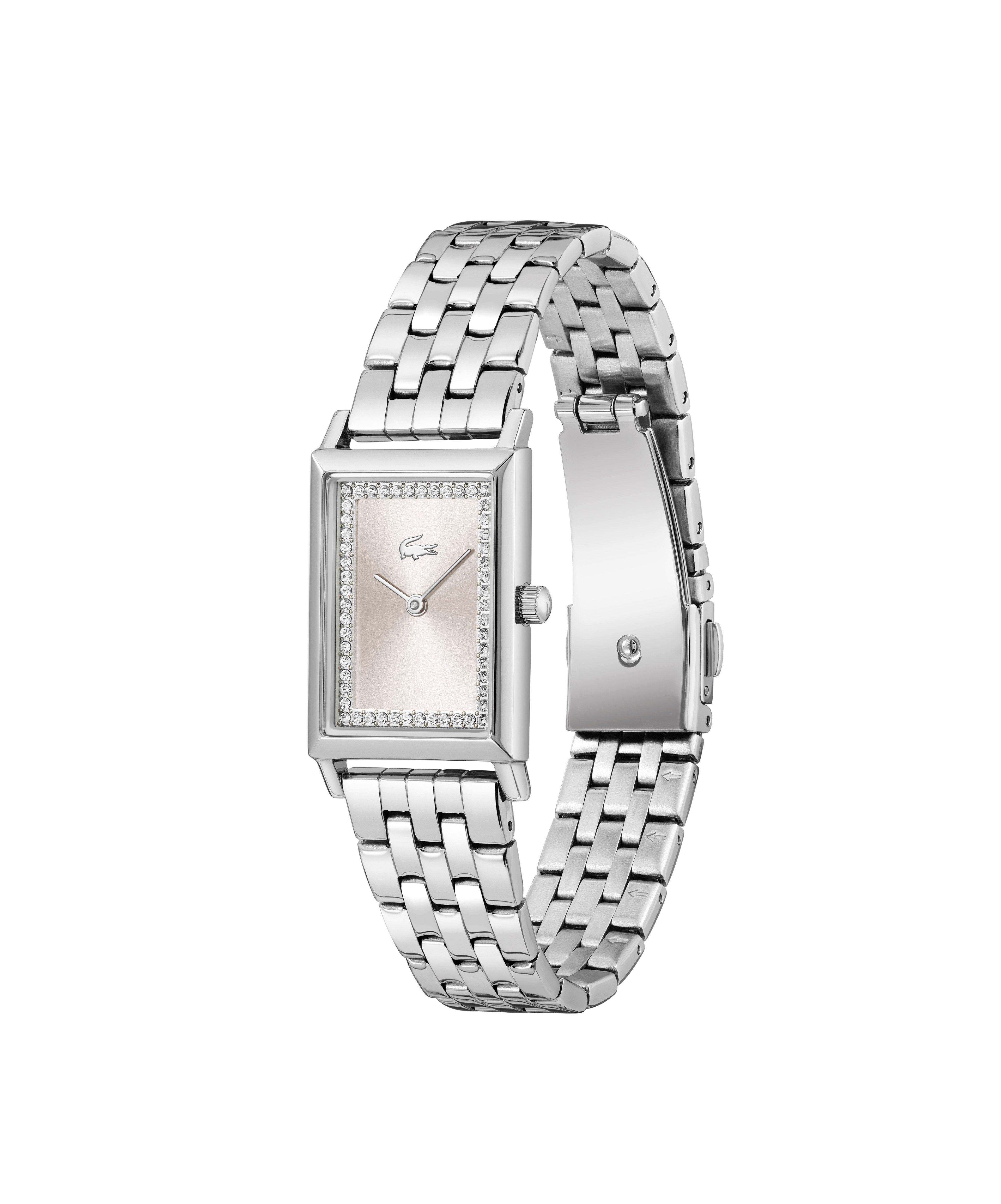 Lacoste Quarzuhr CATHERINE 2001487, Armbanduhr, Damenuhr, Edelstahlarmband, analog, Glassteine