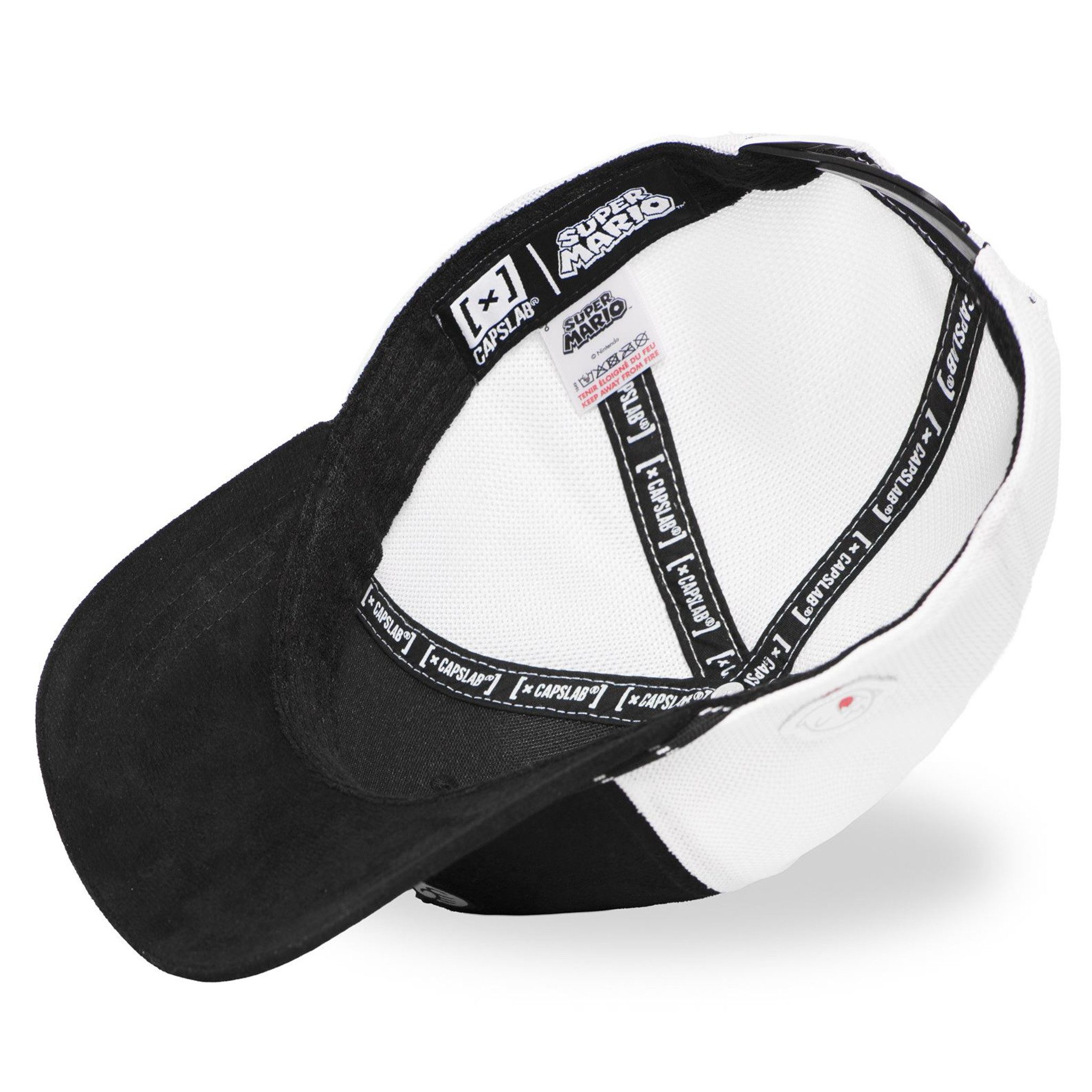 Capslab Trucker Cap CAPSLAB Premium Trucker Cap - SUPER MARIO - Semi Curved Black/White (Basecap, Basecap, Meshcap, Trucker Kappe) Geist Patch
