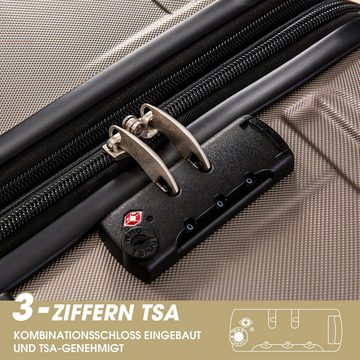 Flieks Trolleyset, 4 Rollen, (3 tlg, 3 tlg), Hartschalen Trolley Handgepäck Koffer Set Reisekoffer Erweiterung