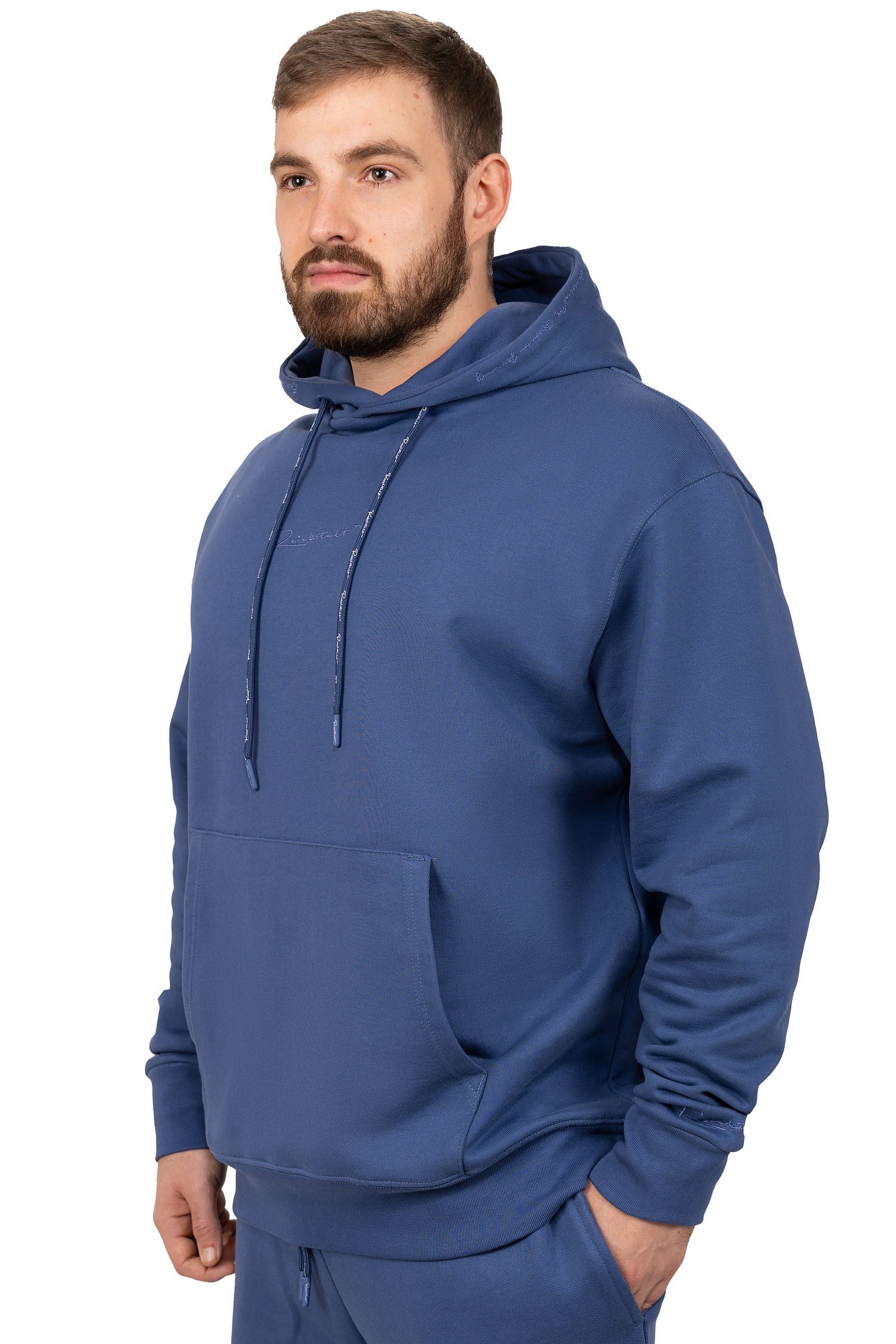 Reichstadt Trainingspullover Herren Regular Fit Sport Hoodie Marken-Stick S-23RS034 mit Eleganten Details