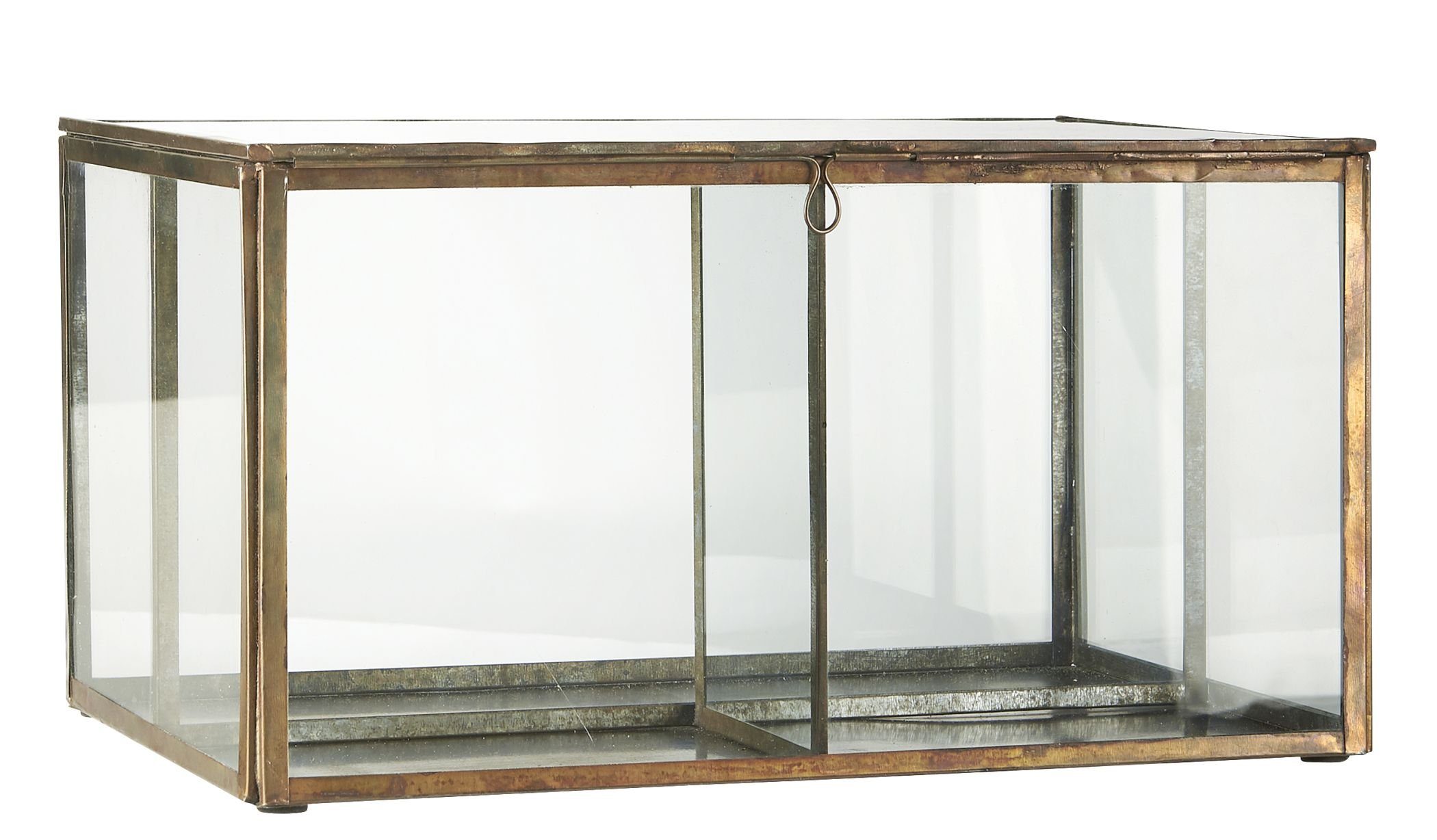 Ib Laursen Aufbewahrungsbox Glasbox Utensilienbox Glas Schachtel Schatulle Dose Messing Gold