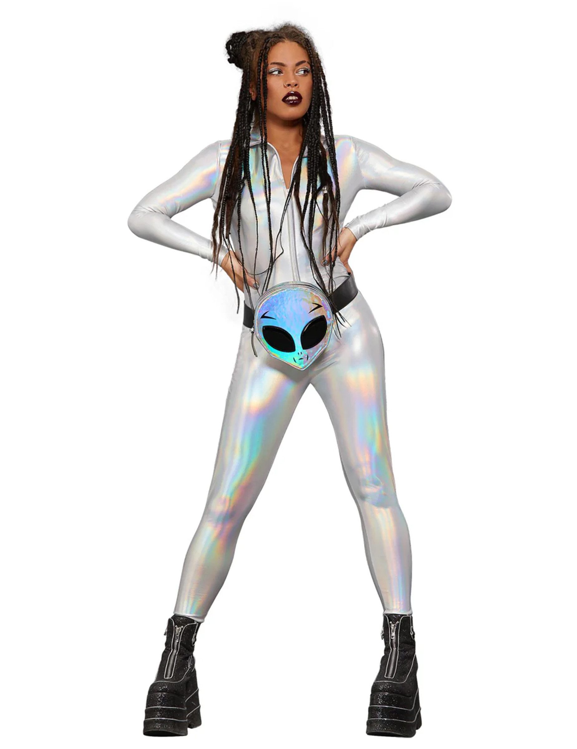 Smiffys Kostüm Holografischer Jumpsuit für Damen Space günstig online kaufen