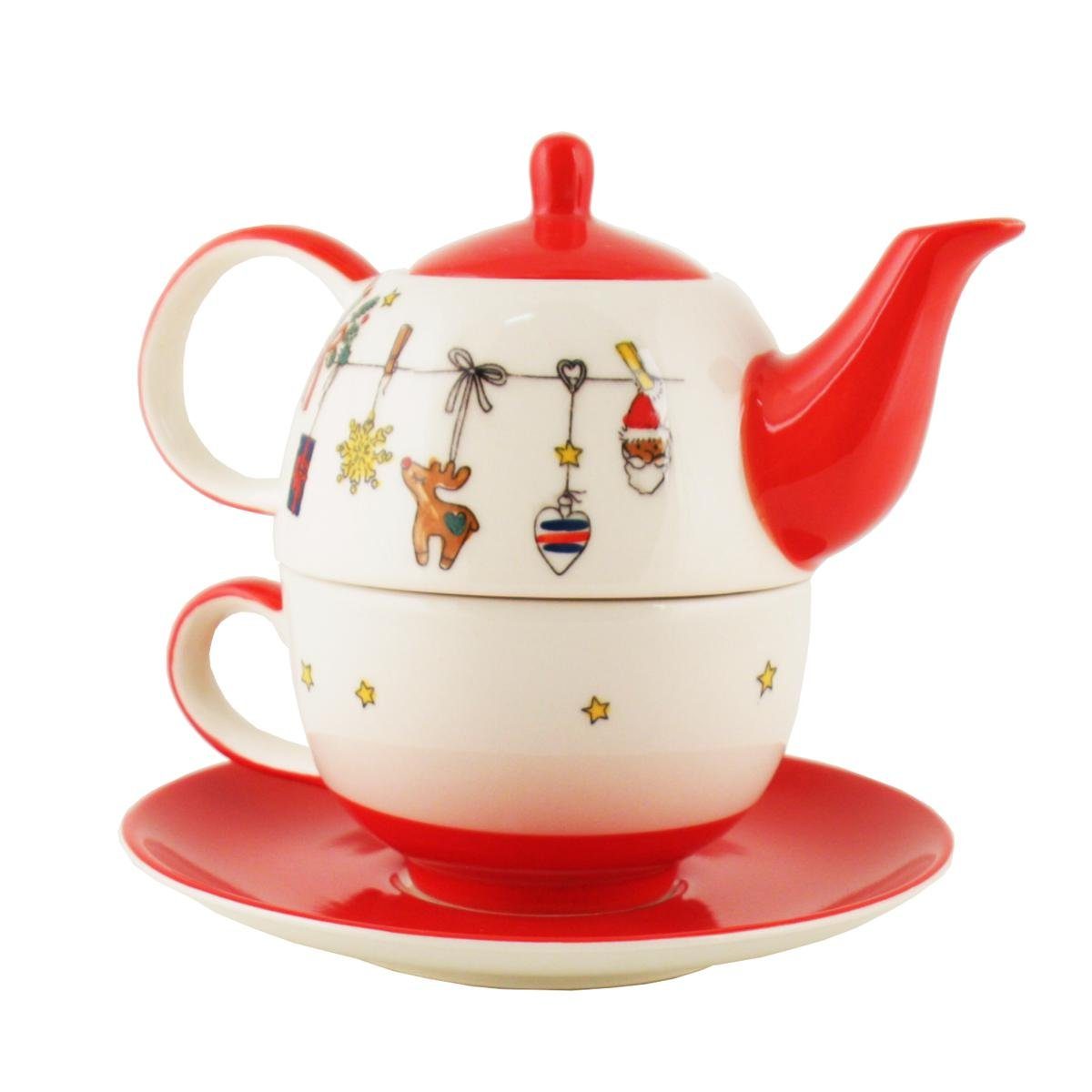 Mila Teekanne 440s-Exklusiv Mila Keramik One Tee-Set l, Tea for Es (Set) 0.4 Weihnachtet sehr