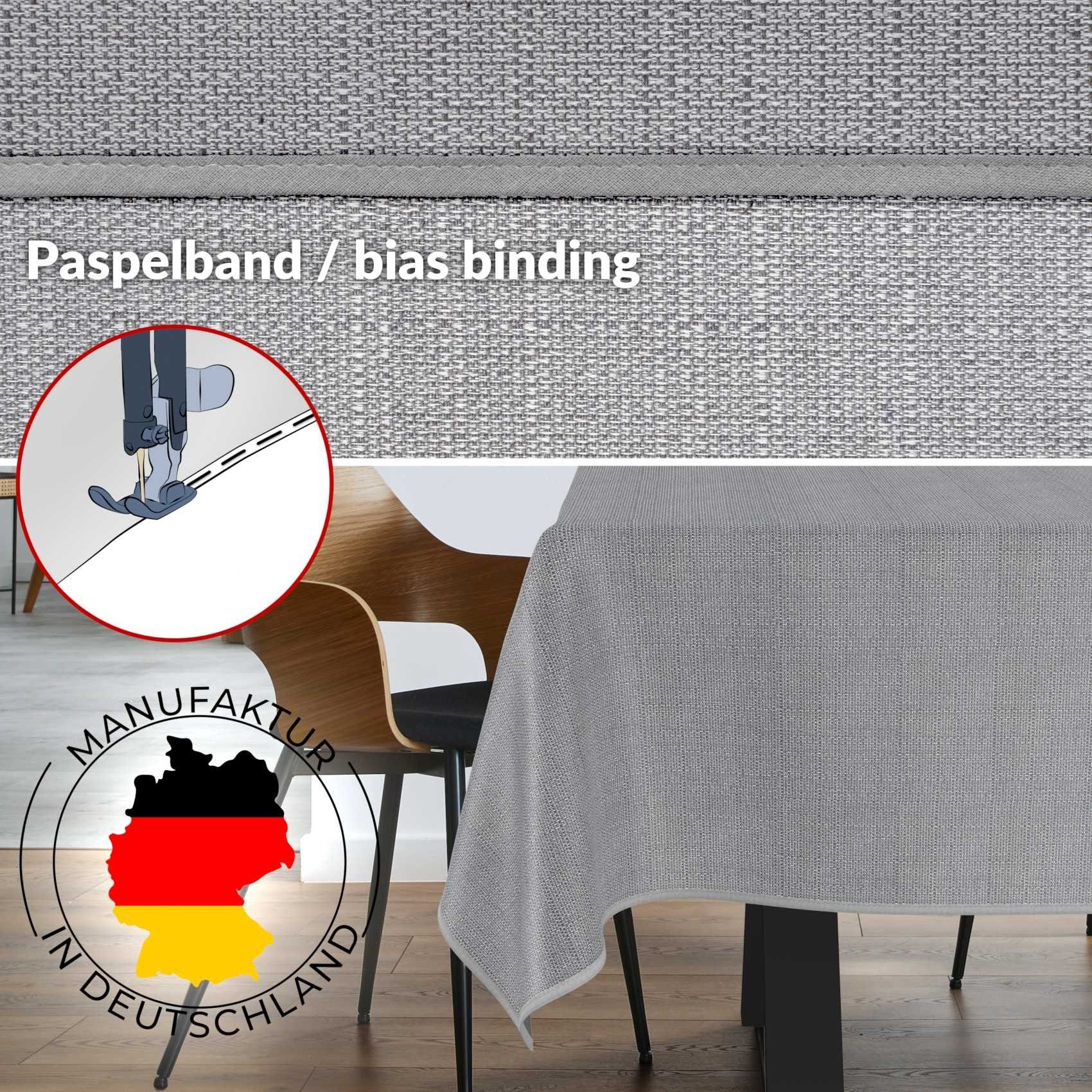ANRO Tischdecke aus Stoff UNI Farben wasserabweisend Tischtuch Tischwäsche (Einzelstück 1-tlg), mit Acryl Beschichtung