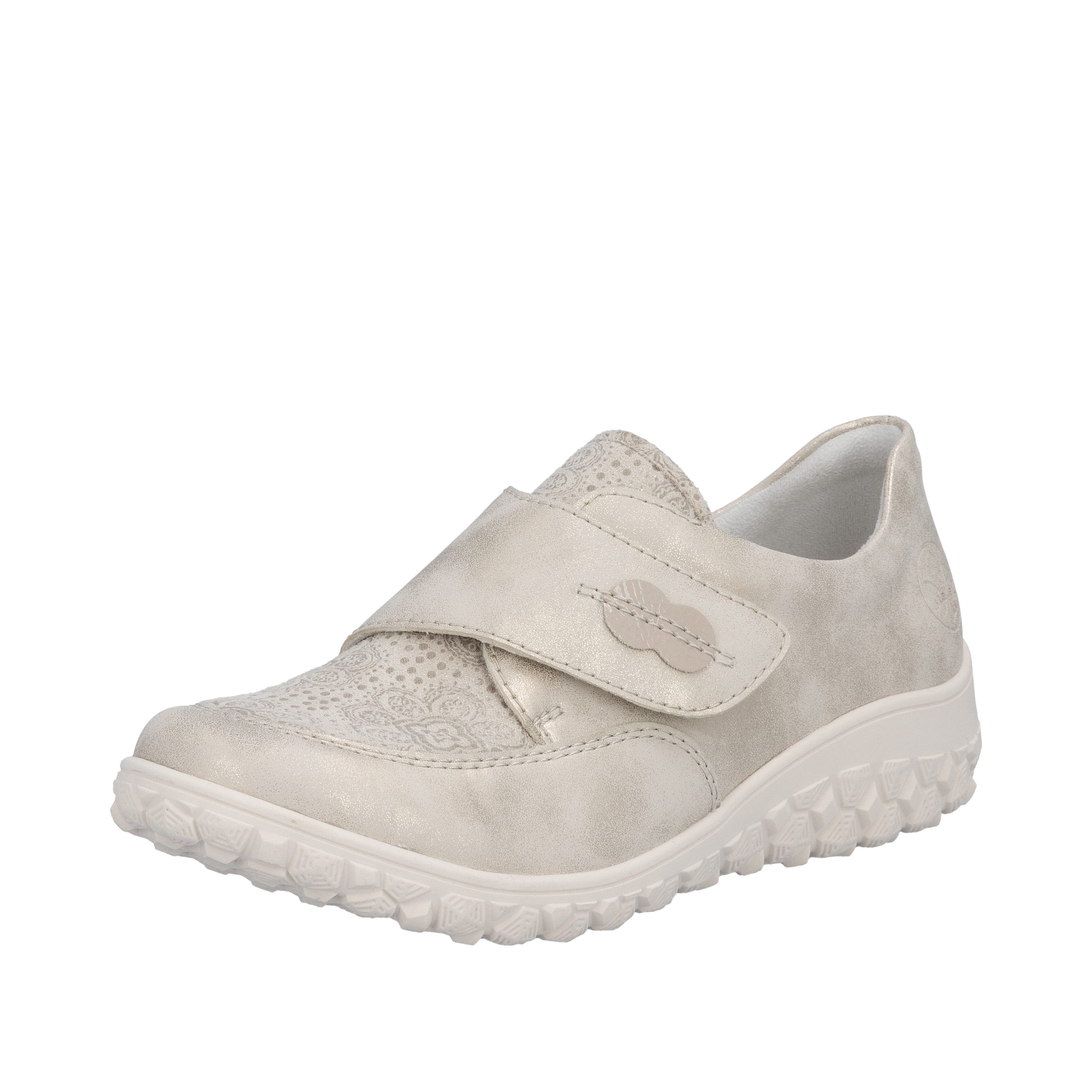 Rieker Klettschuh Slipper, Halbschuh mit floralem Druck