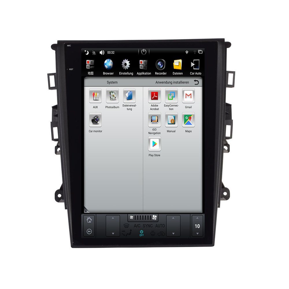 Android Für 13.6" GPS MK5 Autoradio CarPlay Einbau-Navigationsgerät TAFFIO Ford Touchscreen Mondeo