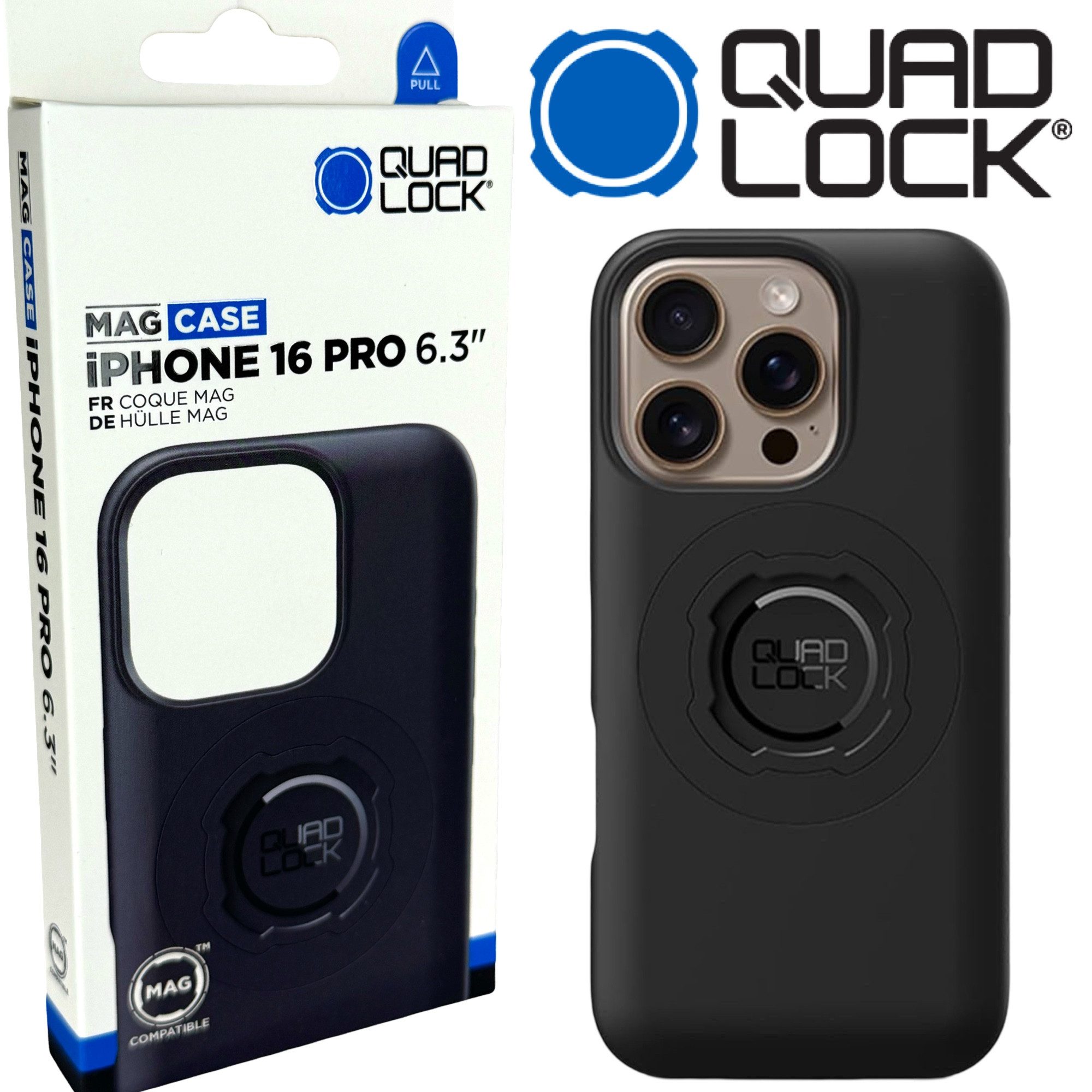 Quad Lock Handyhülle QUAD LOCK MAG Case Handy Schutz Hülle Halter passend für iPhone 16 Pro