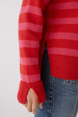 Oui Strickpullover Pullover Baumwollmischung mit Wolle