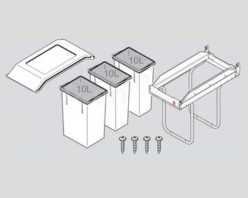 Hailo Einbaumülleimer Hailo Abfallsammler 3650131 TE Swing A Terzett 3x 10 Liter