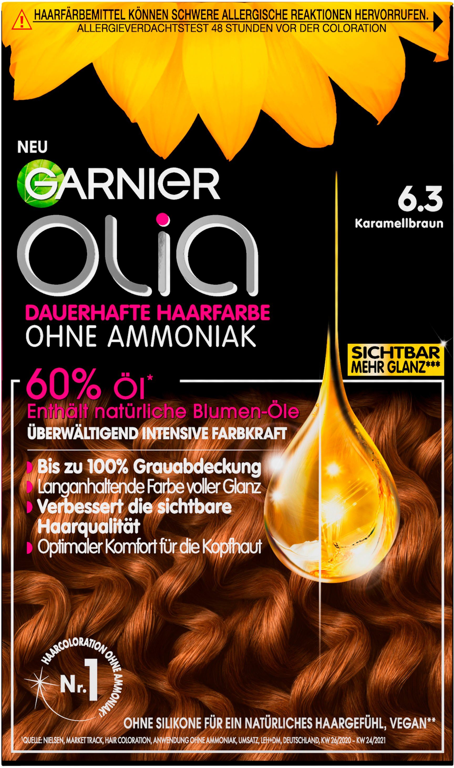 GARNIER Blondierpulver Garnier Olia dauerhafte Haarfarbe, Set, 3-tlg., mit pflegender Formel