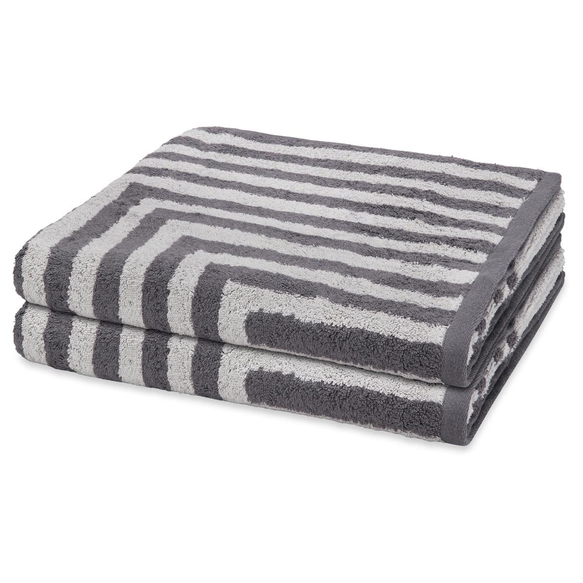 ROSS Handtuch Set Grafik, Frottee (Spar-Set, 2-St), 2 X Duschtuch im Set - Baumwolle - Saugstark
