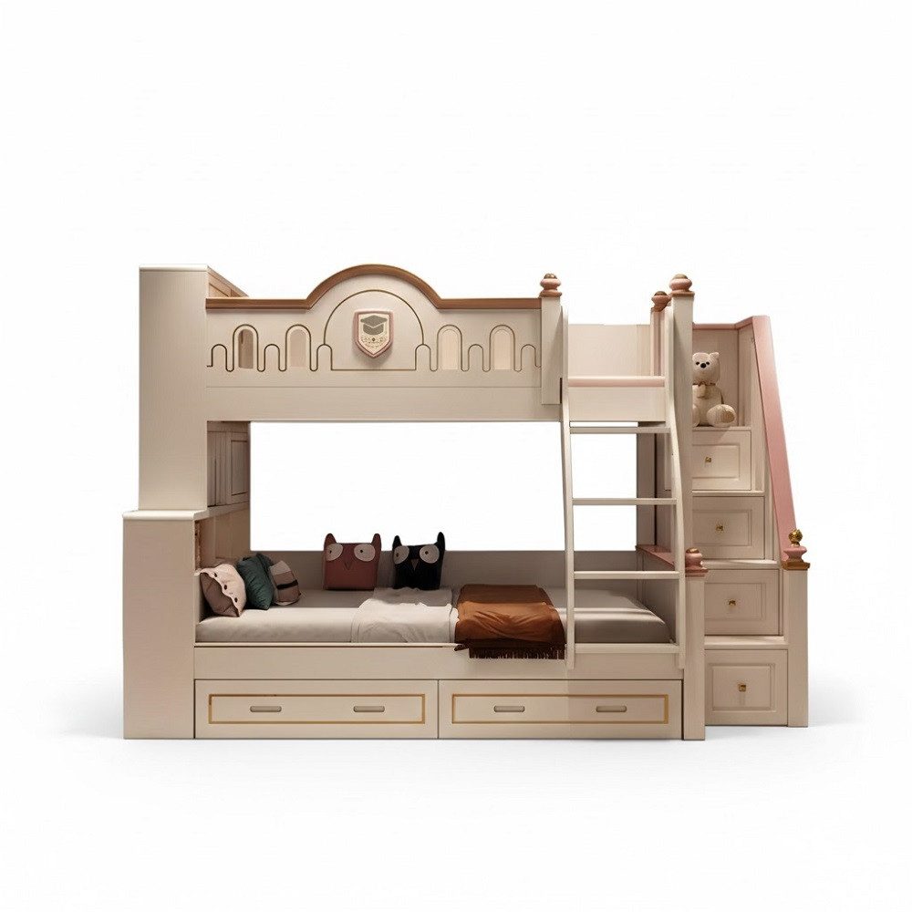Etagenbett Hochbett aus Holz für Kinderzimmer in klassischem Design