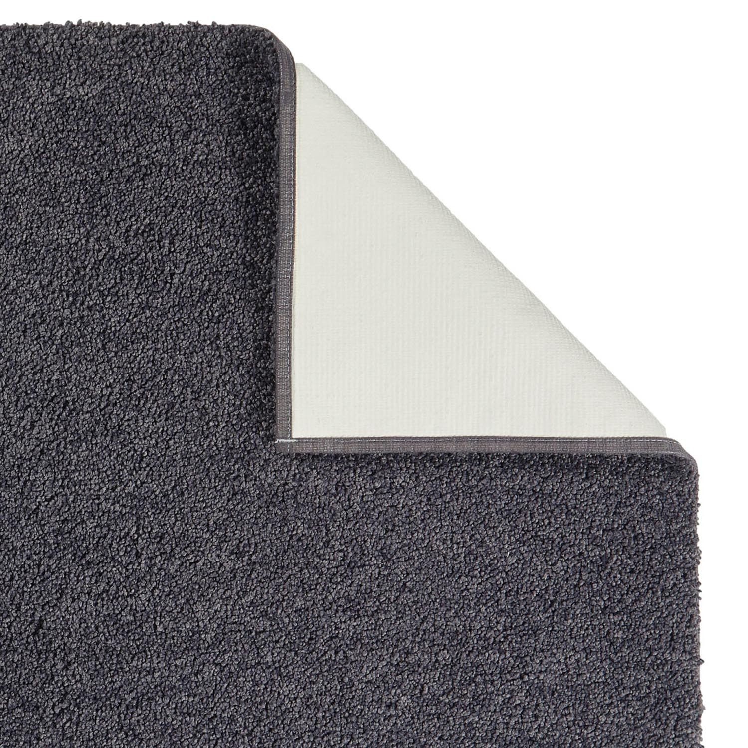 Aquanova Badematte LOA, Anthrazit 60 x 100 cm, Uni, Höhe 19 mm, rutschhemmend beschichtet, fußbodenheizungsgeeignet, Polyamid, rechteckig