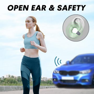 Xmenha IPX5-zertifiziertes wasserdichtes Design schützt Open-Ear-Kopfhörer (Musik abspielen/pausieren, Anrufe annehmen/beenden und mehr., Leichtes,Design mit stabiler Bluetooth-Verbindung und Touch-Steuerung)