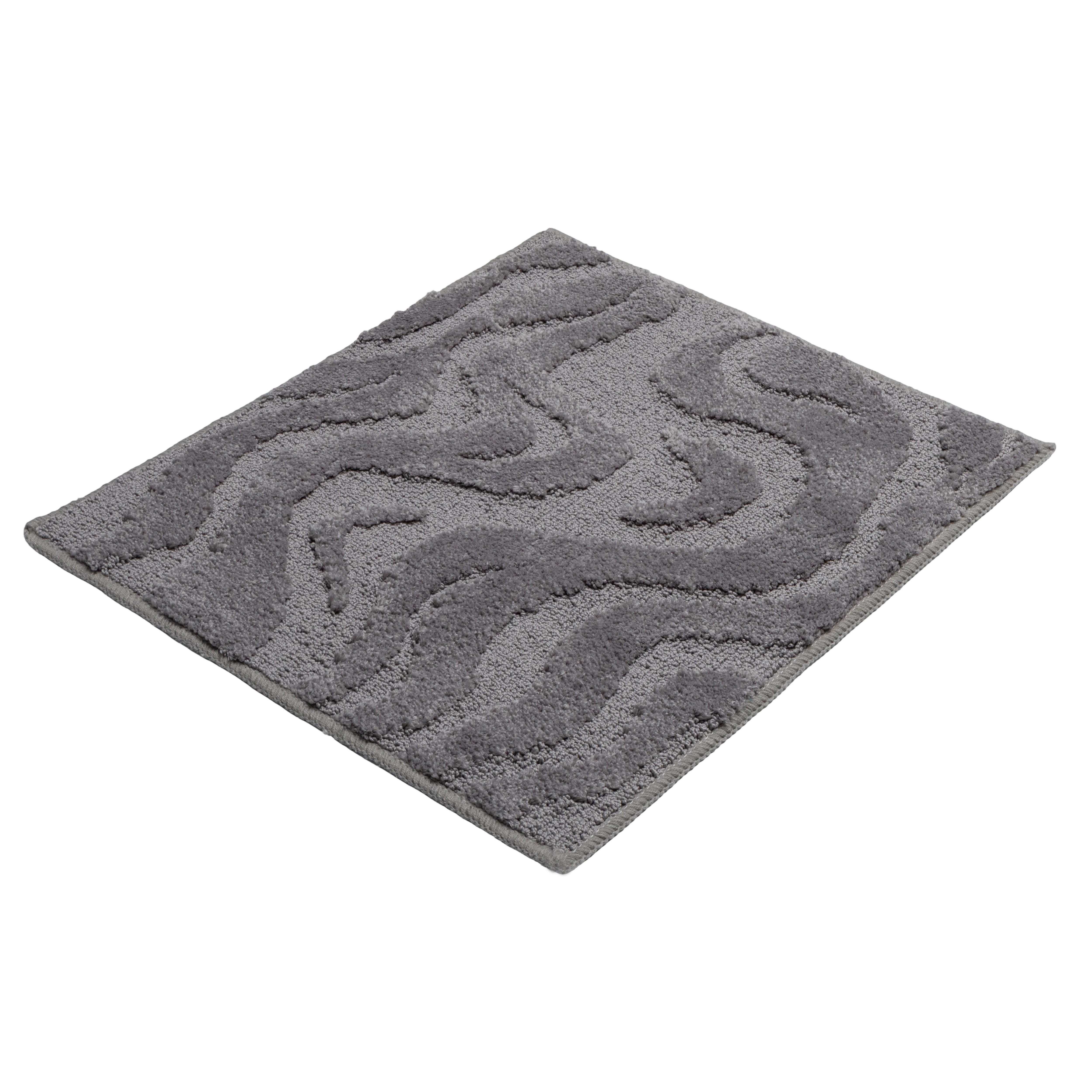 OTTO home Badematte Wave, Badvorleger, Badezimmer Teppich, Höhe 10 mm, rutschhemmend beschichtet, schnell trocknend, fußbodenheizungsgeeignet, Polyester, rechteckig, Hoch-Tief-Effekt, modernes Muster, Welle, Badteppich, Duschvorleger