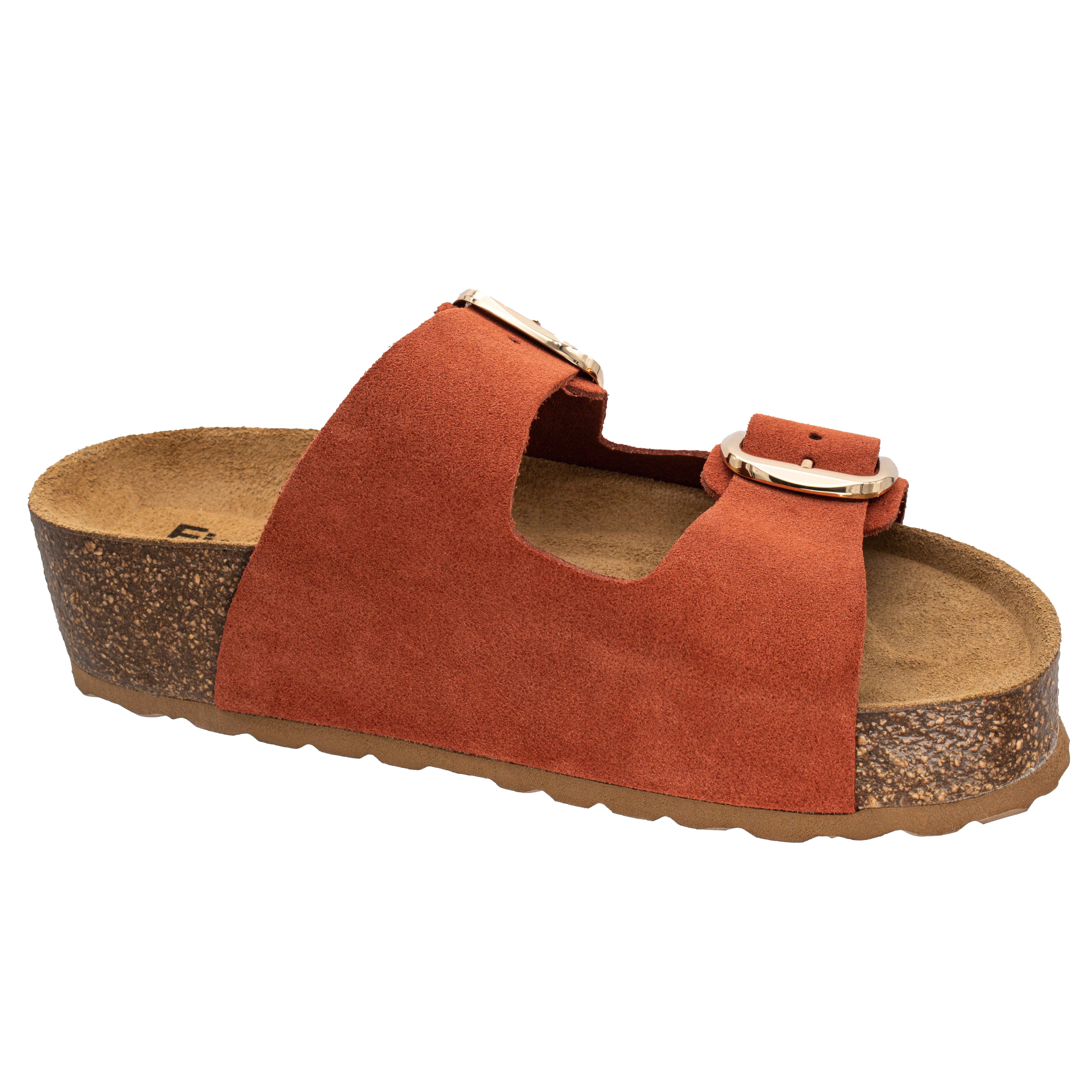 Fischer-Markenschuh Aurelia Pantolette mit Plateau, aus Veloursleder, ergon günstig online kaufen