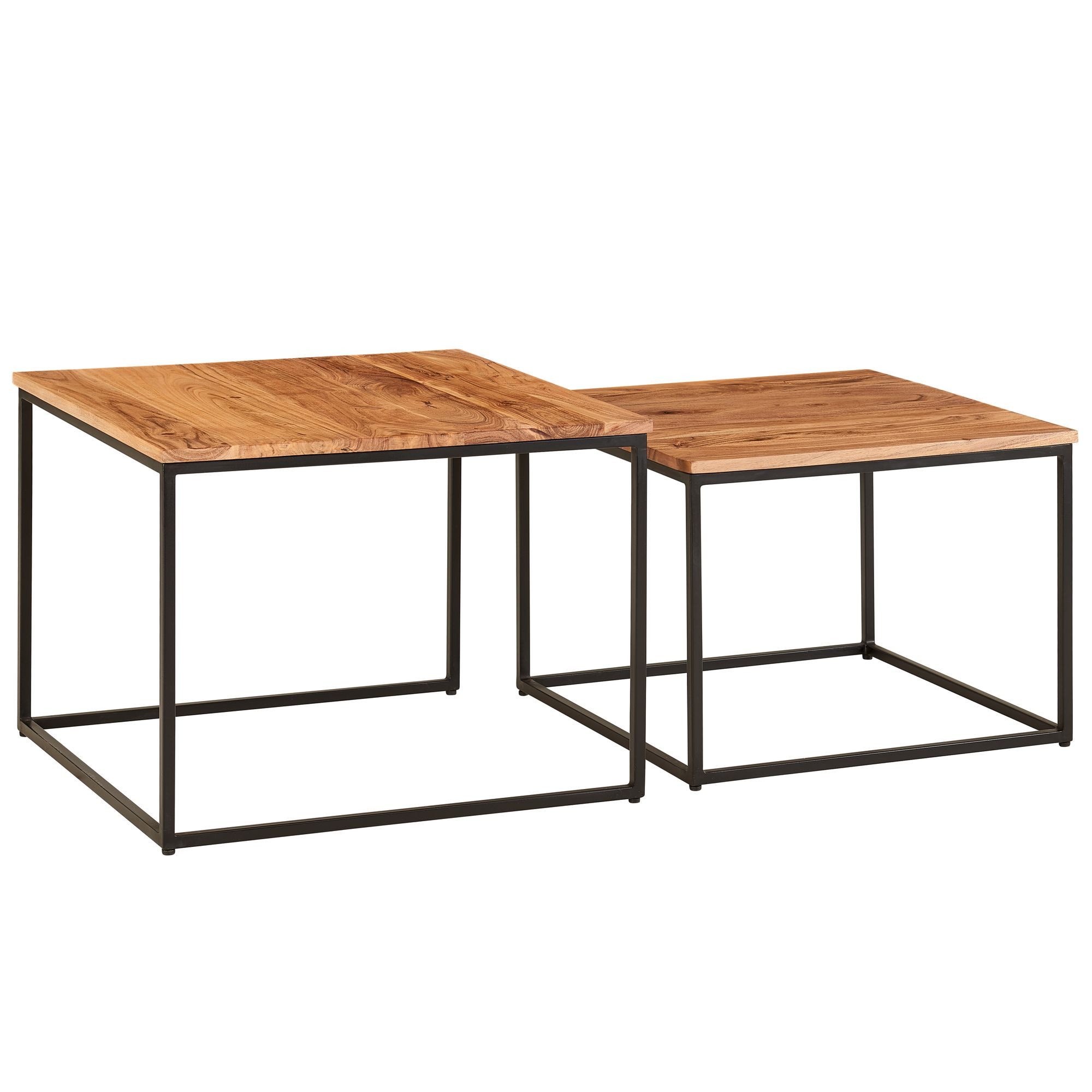furnicato Satztisch Beistelltische Industrial Style 60x60cm Braun (1-St)
