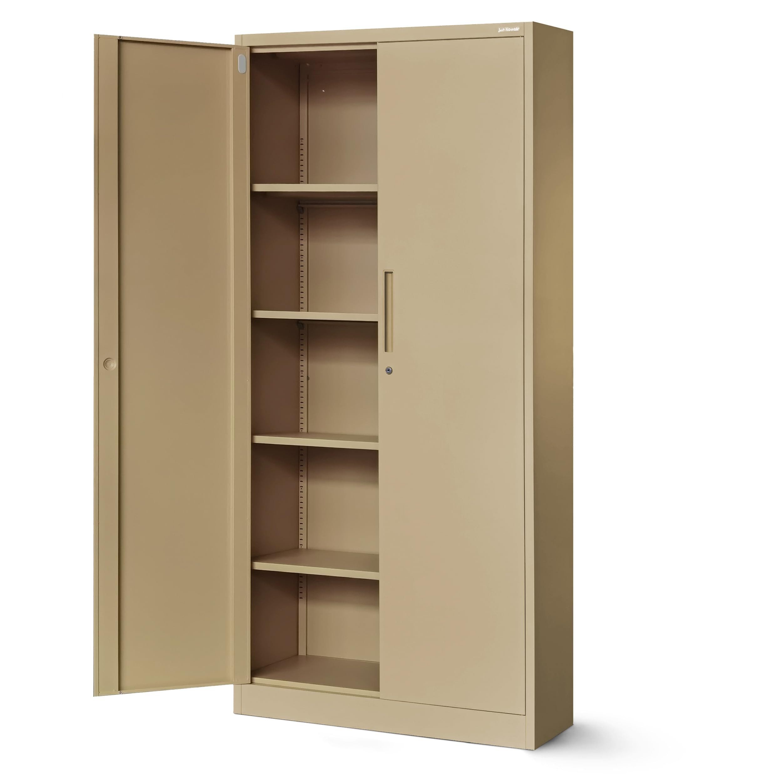 Jan Nowak Aktenschrank Metall Büroschrank abschließbar 90 cm JAN H 4 Böden Stahl (Ordnerschrank Aktenschrank Büro Kanzlei Praxis Sozialraum, Kaltwalzstahl 0,6 mm 195 x 90 x 45 cm Wandmontage 50 Ordner) Schloss 2 Schlüssel robust langlebig 17 Farben