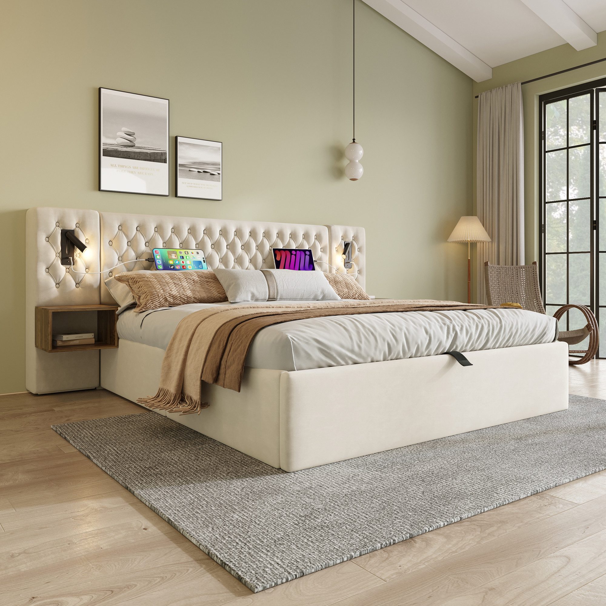 STILVORA Polsterbett Stauraumbett 160×200 Doppelbett Jugendbett günstig online kaufen