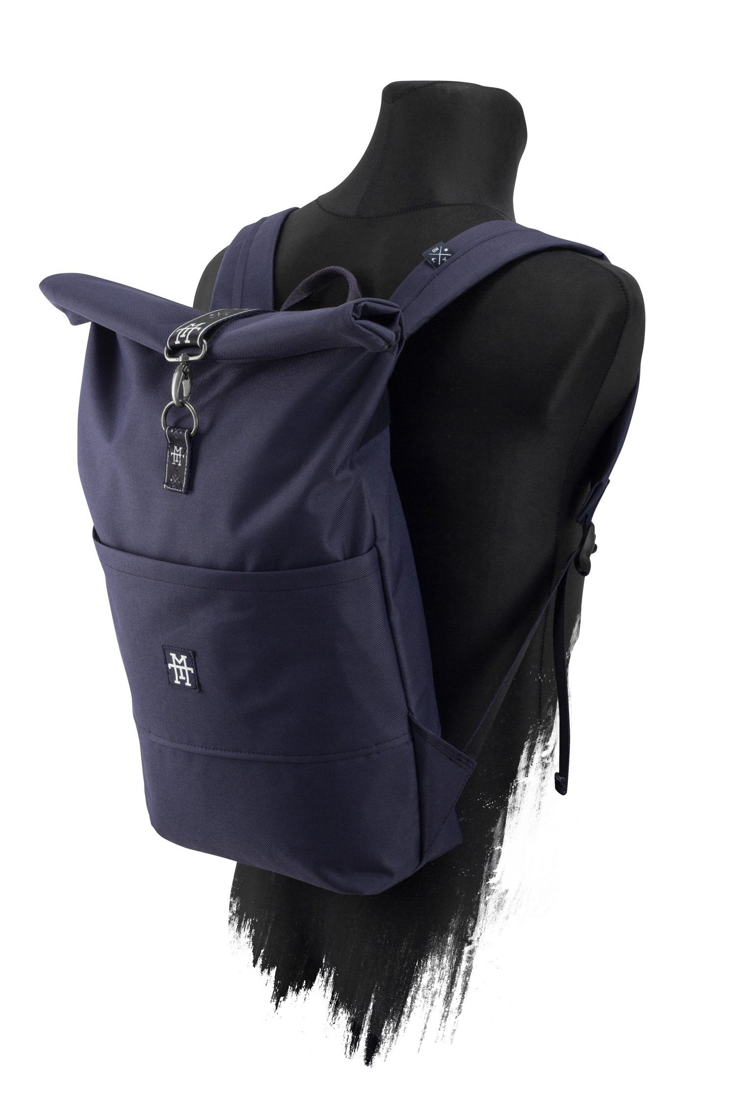 Manufaktur13 Tagesrucksack Roll-Top Backpack - verstellbare Edition Navy Rucksack Rollverschluss, Gurte wasserdicht/wasserabweisend, mit Taped