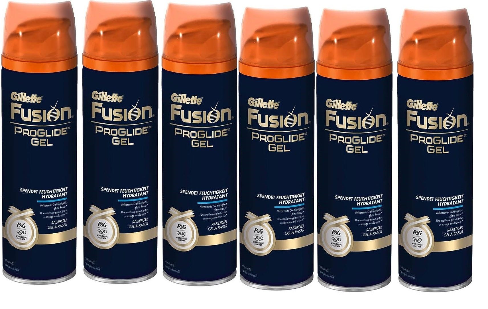 Rasierschaum Gillette Fusion ProGlide Rasiergel 6x 200ml Rasur Bartpflege Shave Gel