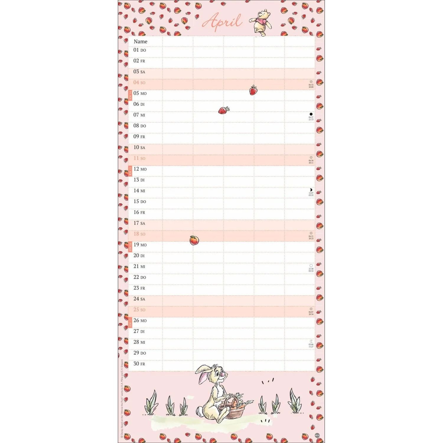 HEYE Wandkalender Winnie Puuh Familienplaner 2027 – Bild 5 von 5
