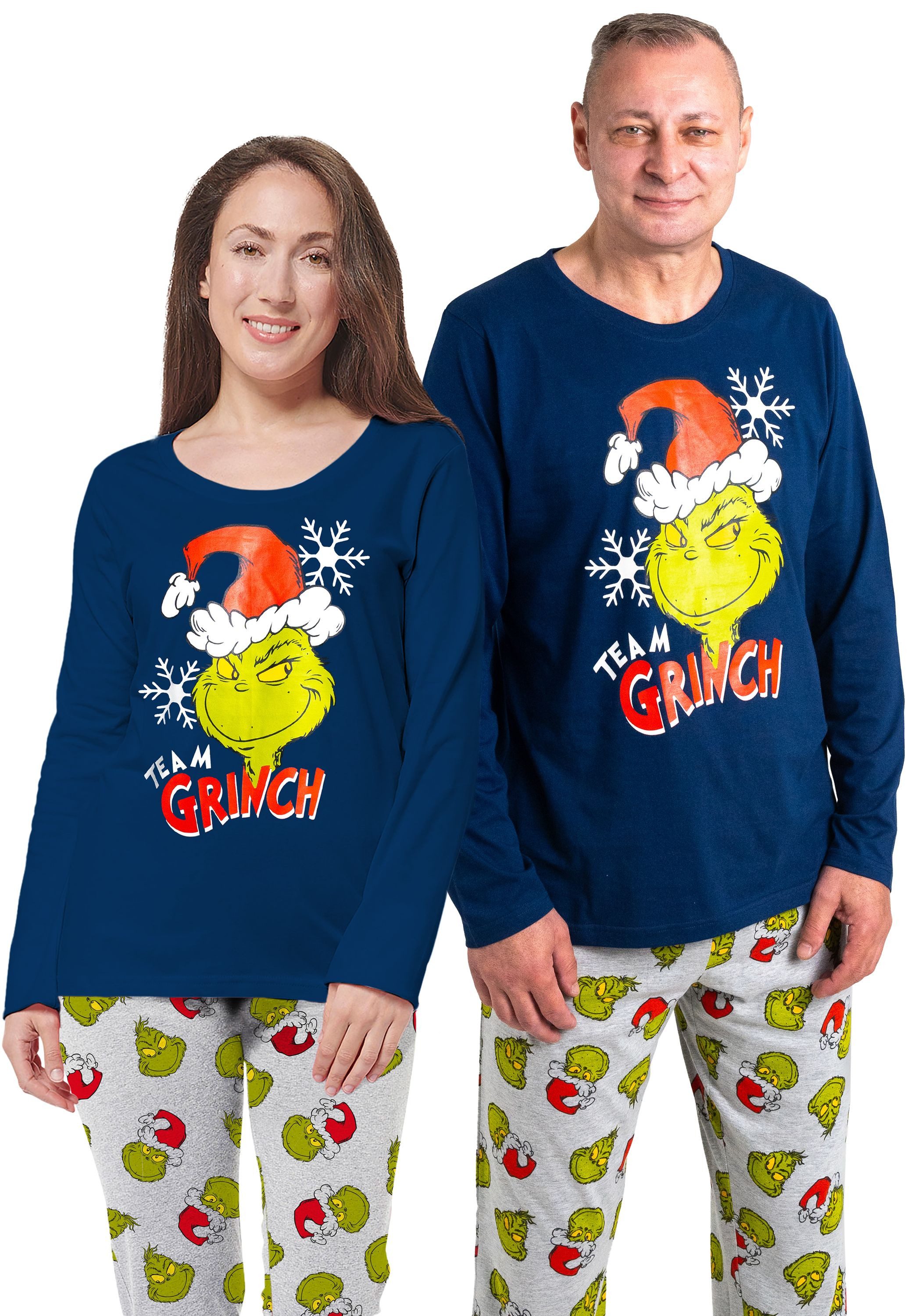 United Labels® Schlafanzug The Grinch Schlafanzug Pyjama Set Langarm Oberteil mit Hose