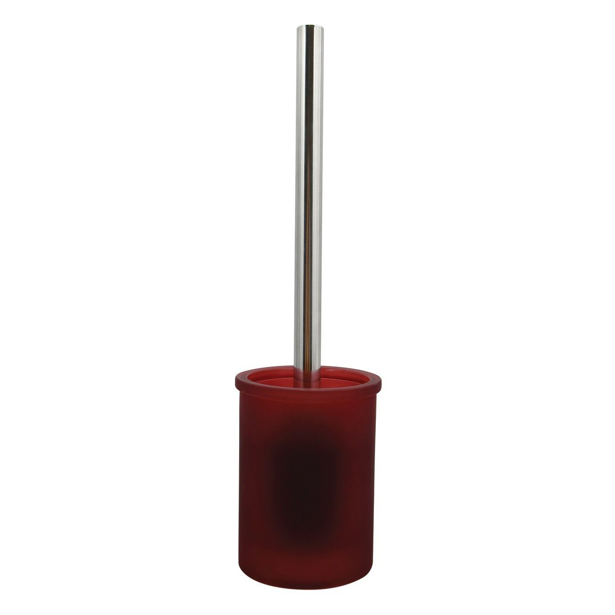 spirella WC-Garnitur YOKO, Toilettenbürste rostfreier Edelstahl Inox, Behälter aus hochwertigem Glas, schwere Qualität, zeitlos-klassische Form, elegante Matt-Optik, bordeaux rot matt satiniert