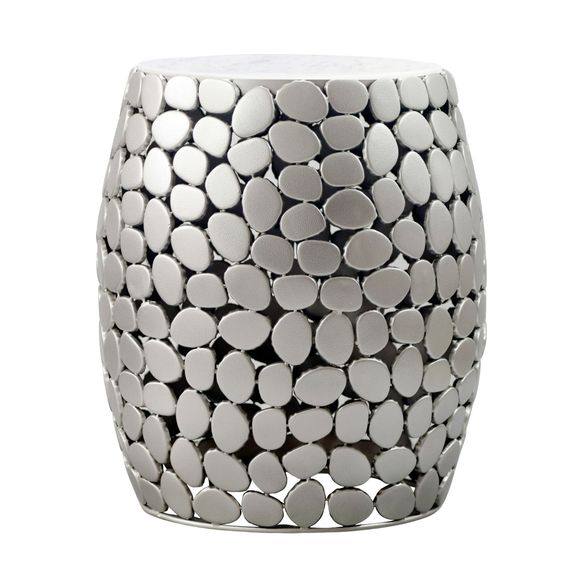 Wohnling Beistelltisch WL7.359 Beistelltisch rund Metall Marmor Wohnzimmertisch Dekotisch (Eleganter Blickfang für moderne Wohnräume), Dekorative Ablage mit hochwertiger Marmorplatte