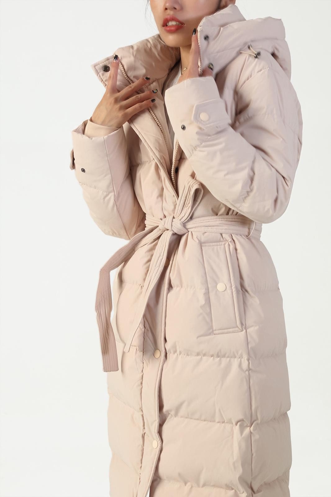 Copperose Langjacke Damen Steppmantel mit Gürtel, günstig online kaufen