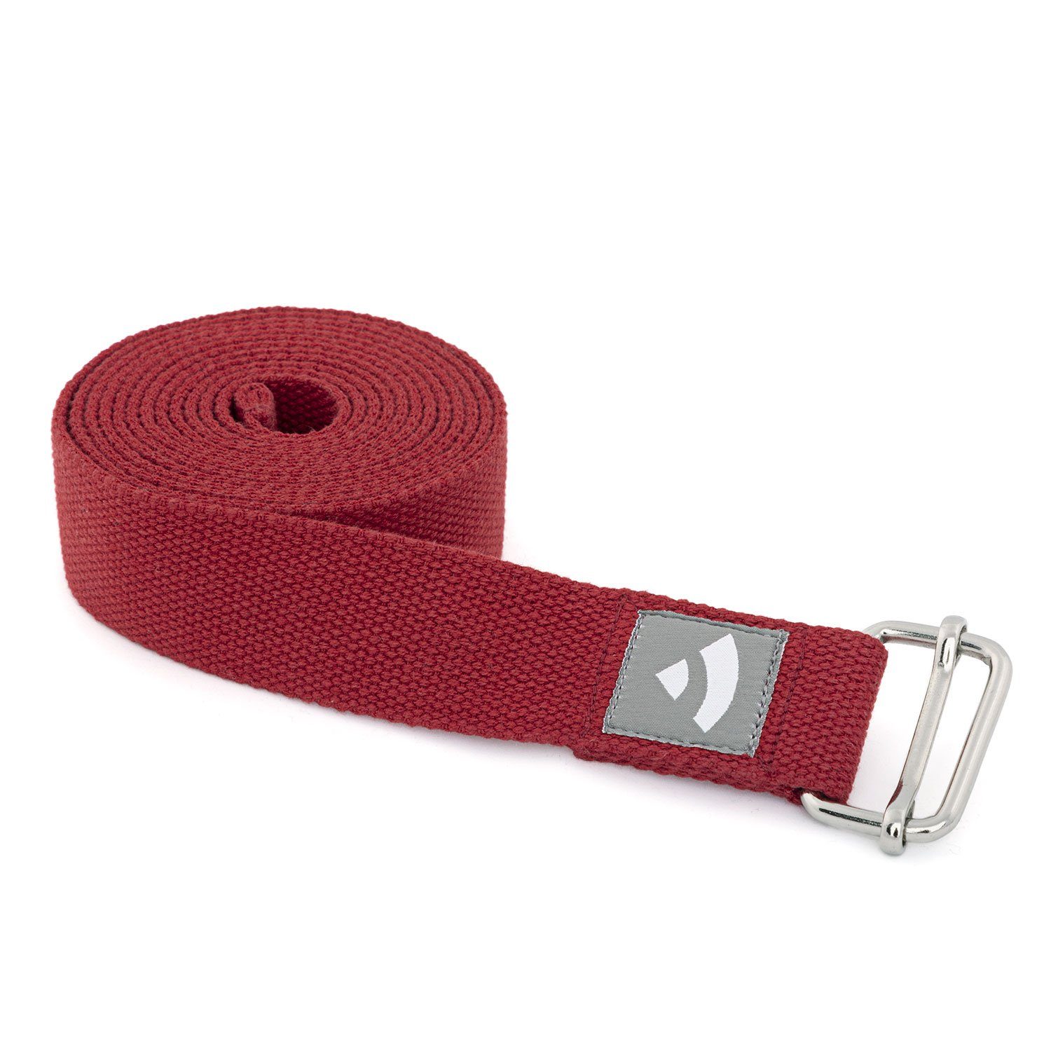 bodhi Yogamatte Yogagurt mit 2,5m, BELT Schiebeschnalle weinrot Metall ASANA