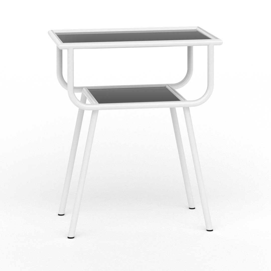 Ein Siblo Plexiglas Nachttisch aus mit - Tischplatte - Teco Regal - Nachttisch Schlafzimmer modernes Jugendzimmer Nachttisch Weiß bunter moderner -