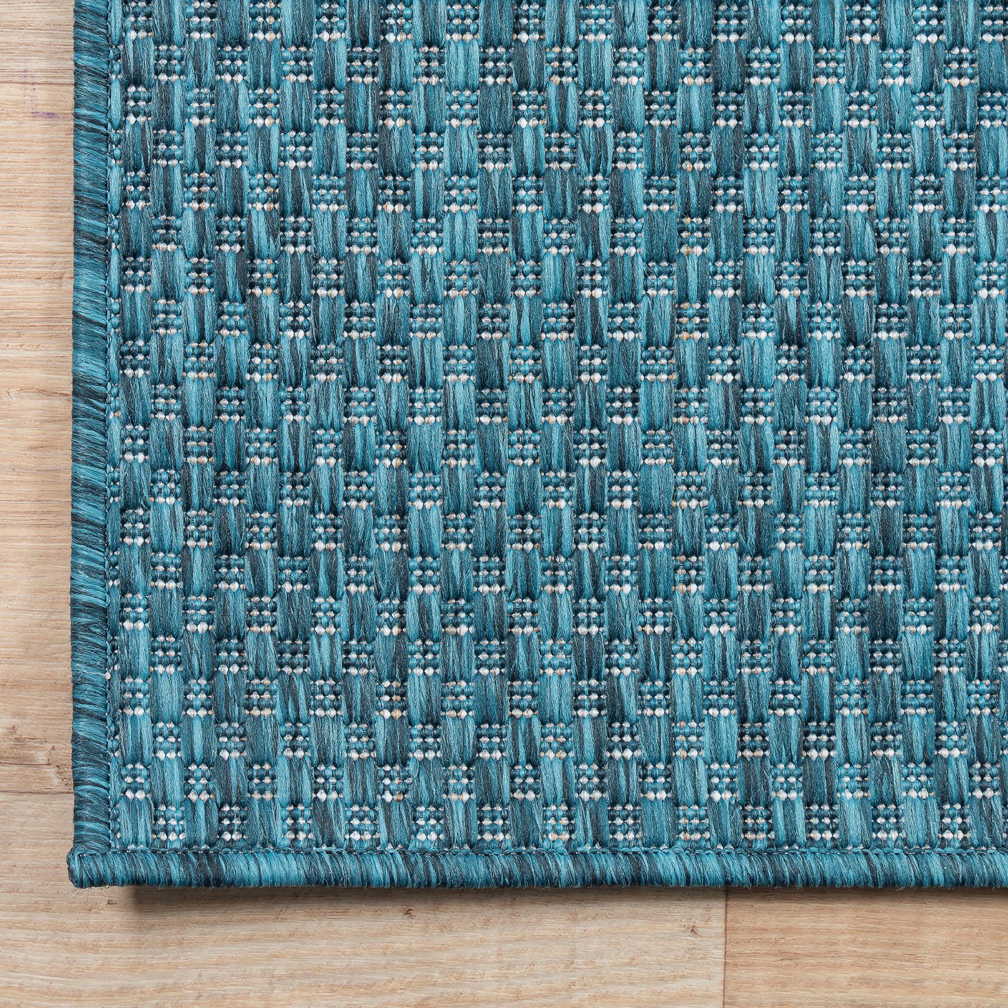 blau Teppich Kurzflor, 8000, Outdoor Höhe: 10 mm, In Melissa Wohnzimmer Sanat, -und geeignet, rechteckig,