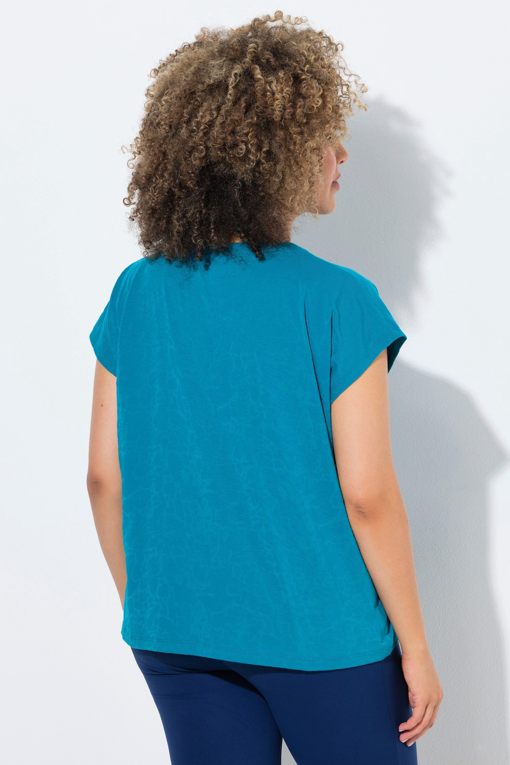 Ulla Popken T-Shirt Shirt Ausbrenner Oversized Rundhals ärmellos