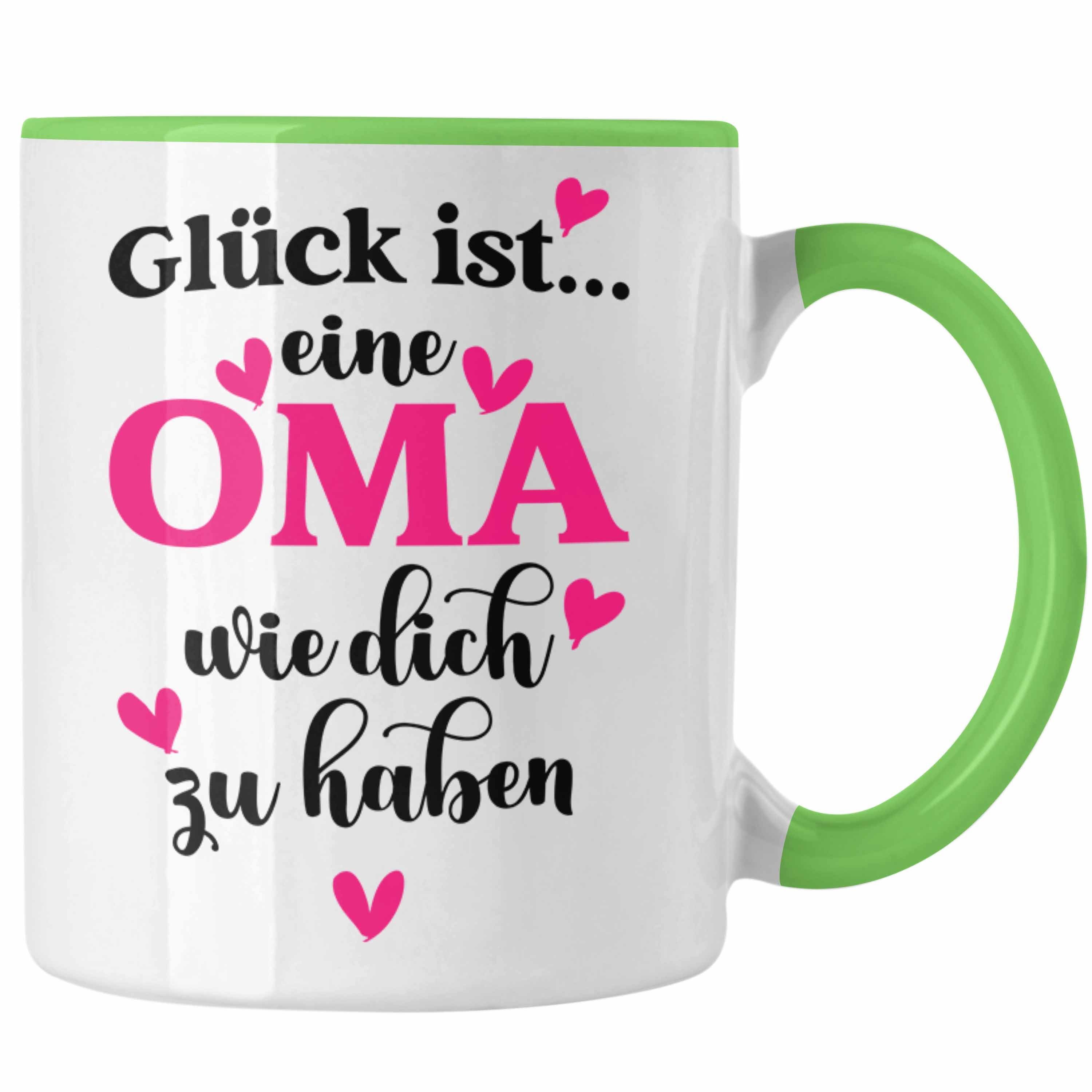 Trendation Tasse Trendation - Oma Tasse mit Spruch Geschenk von Enkel für Beste Oma Muttertag Geburtstagsgeschenk Grün