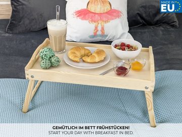RUBBERNECK Tabletttisch klappbares Frühstückstablett, Essenstablett, Serviertablett, Birkenholz aus nachhaltiger Holzwirtschaft, Made in EU
