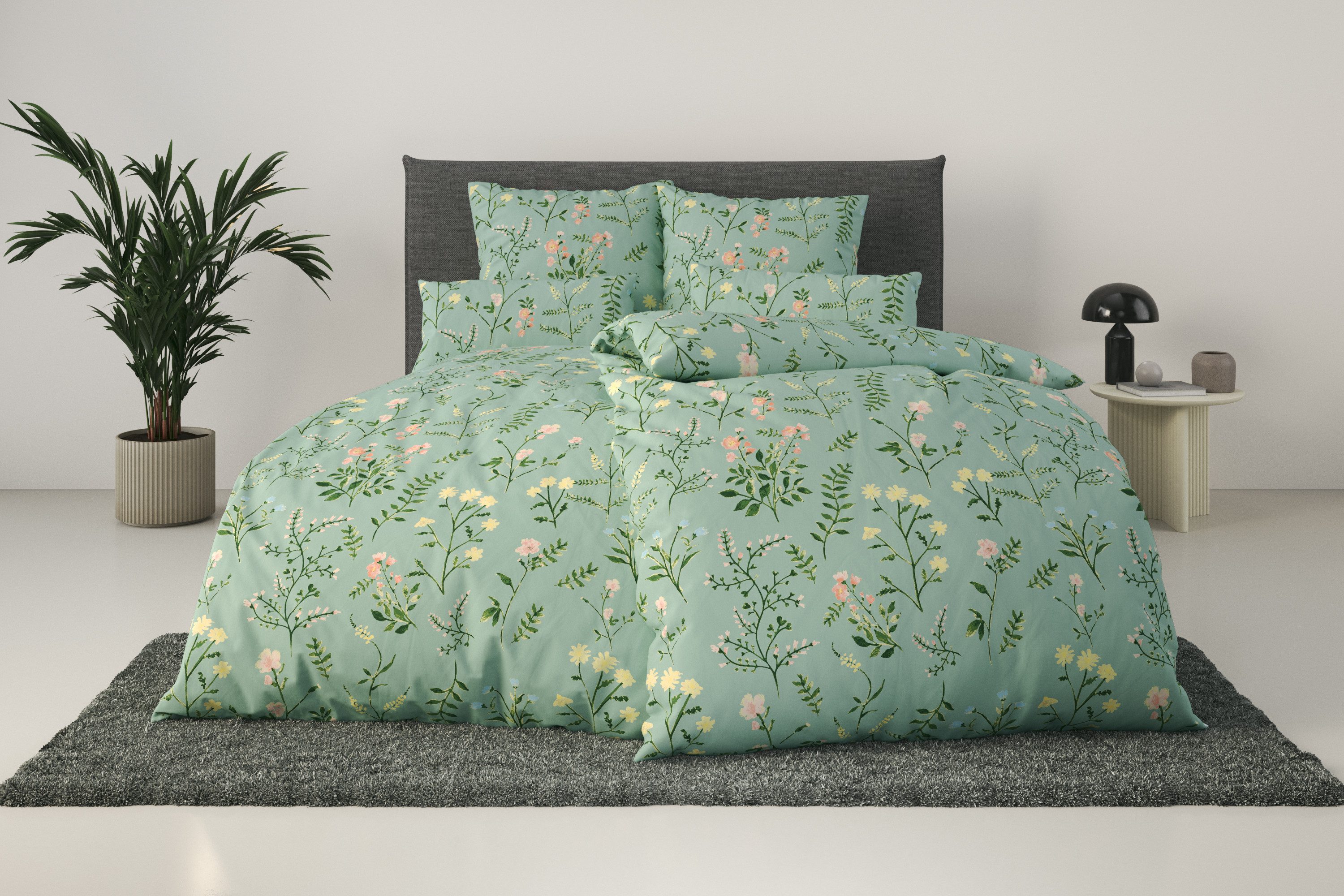 OTTO home Bettwäsche Claara, Renforcé, 2 teilig, mit Blumen Design, skandinavisch, romantische Bettwäsche