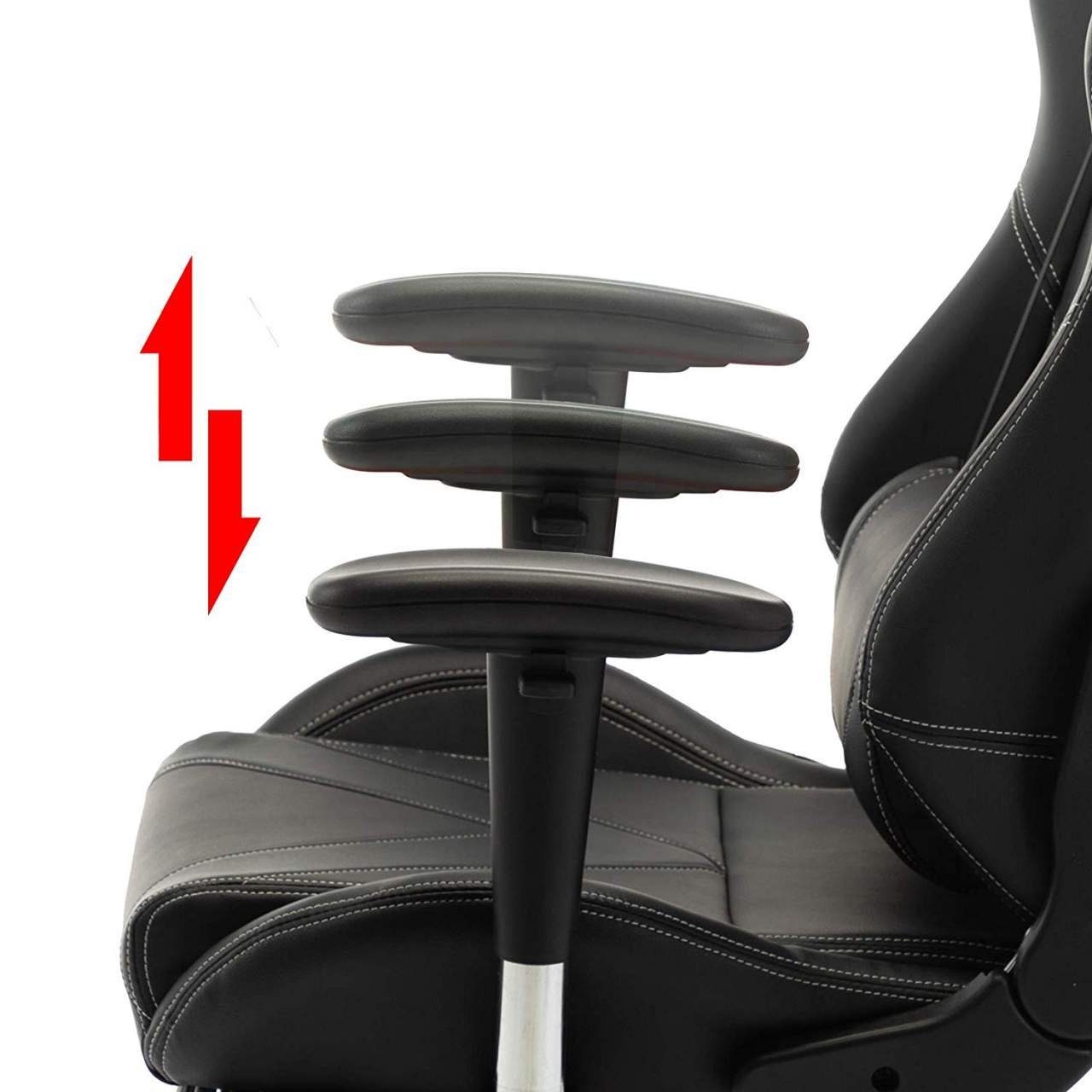 Woltu Gaming-Stuhl (1 weiß höhenverstellbar verstellbar, Armlehne Kunstleder, St)