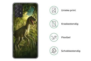 MuchoWow Handyhülle Dinosaurier - Pflanzen - Grün - Illustration - Kinder - Jungen, Phone Case, Handyhülle Samsung Galaxy A53, Silikon, Schutzhülle
