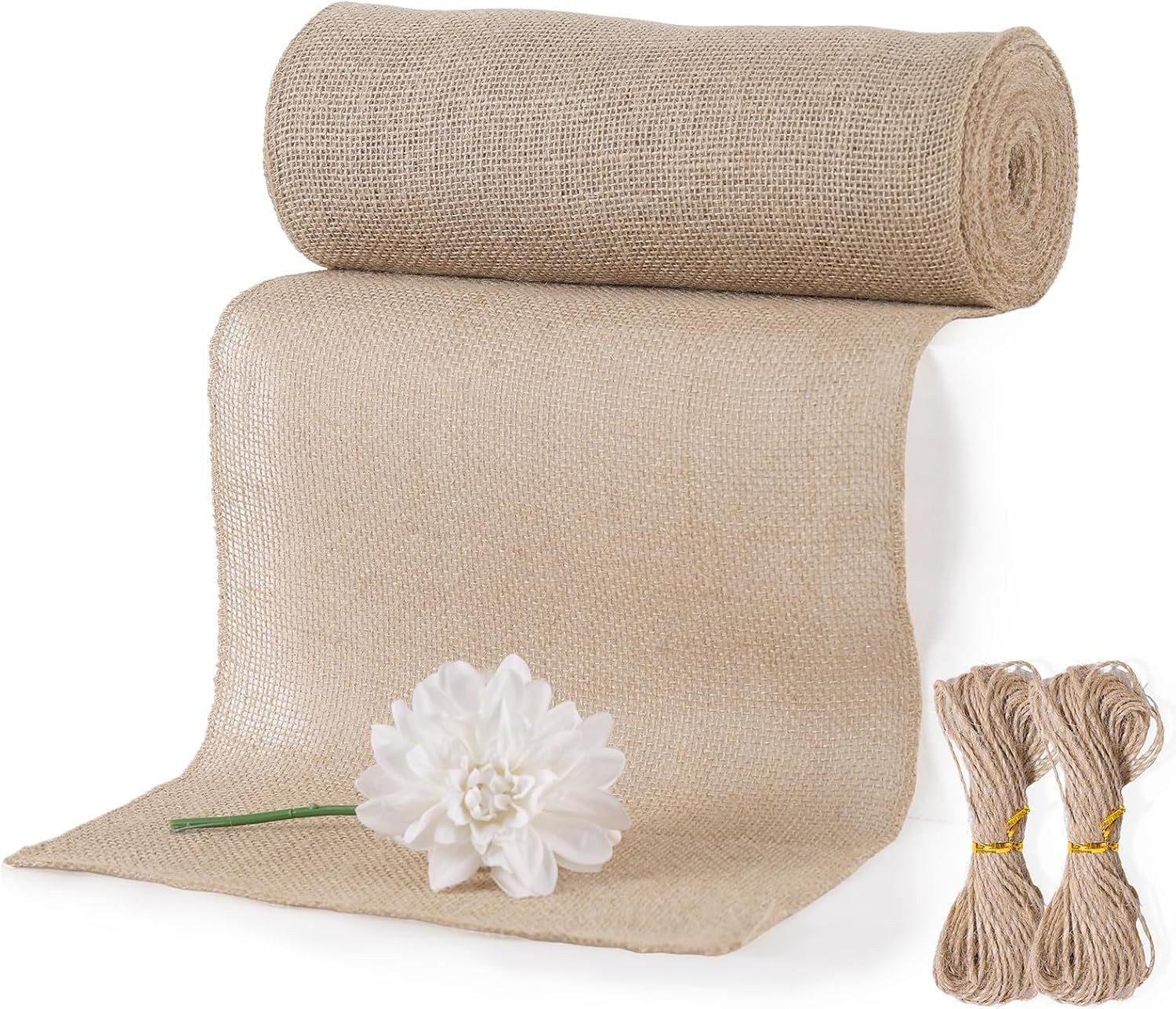 FELIXLEO Tischläufer Jute Tischläufer Rolle 30 cm x10 m mit Juteschnur Rustikale Deko (1-tlg)