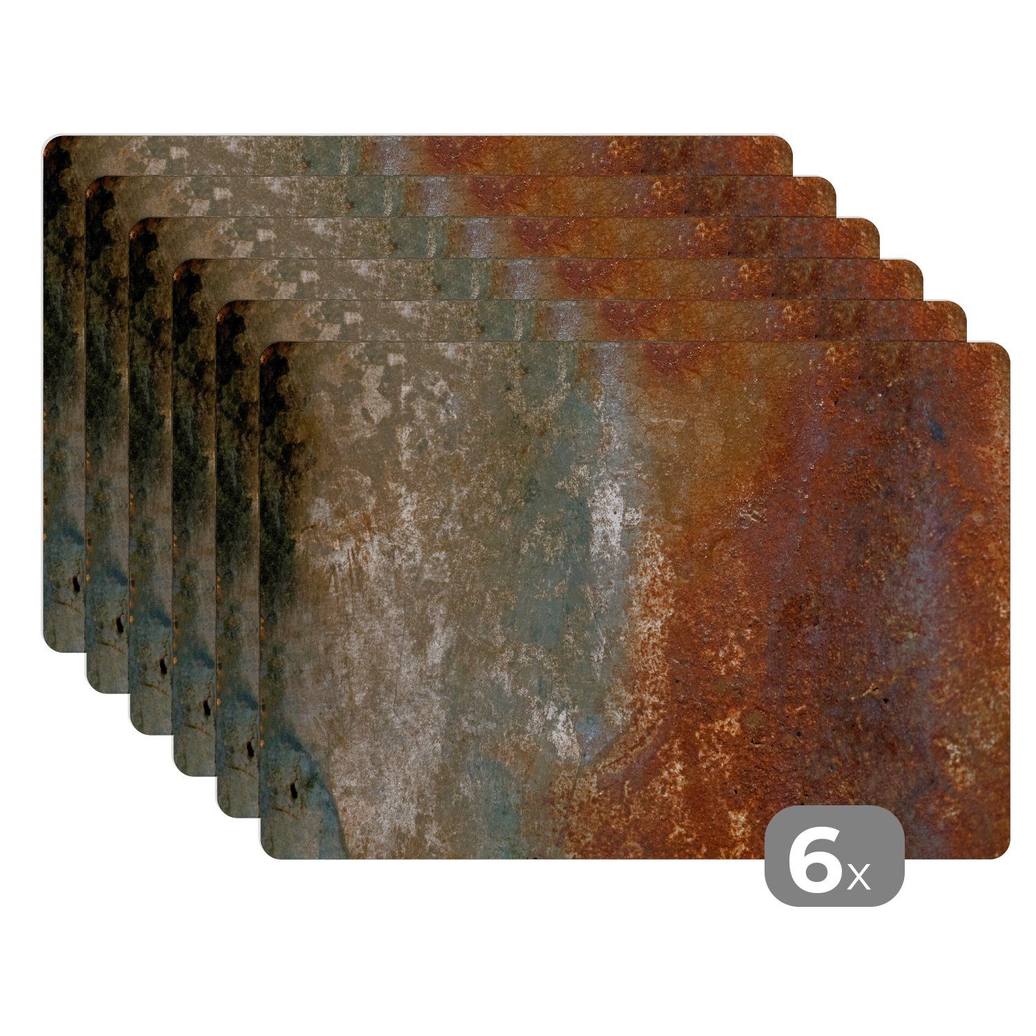 MuchoWow Platzset Stahl - Rost - Alt - Orange - Grau - Muster - Abstrakt, ( günstig online kaufen