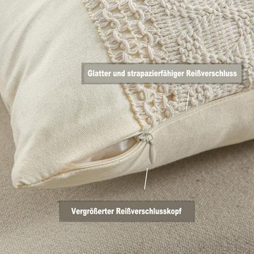 Kissenbezüge Kissenbezug aus Baumwolle und Leinen im Bohemian-Stil, Coonoor (1 Stück), Gestreift gewebt