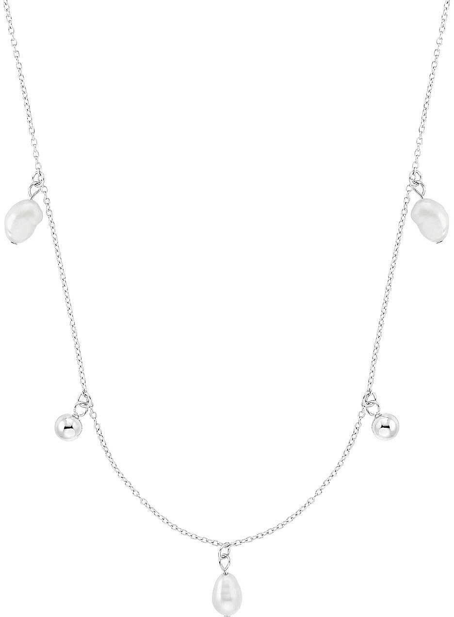 s.Oliver Silberkette Halskette mit Perle...