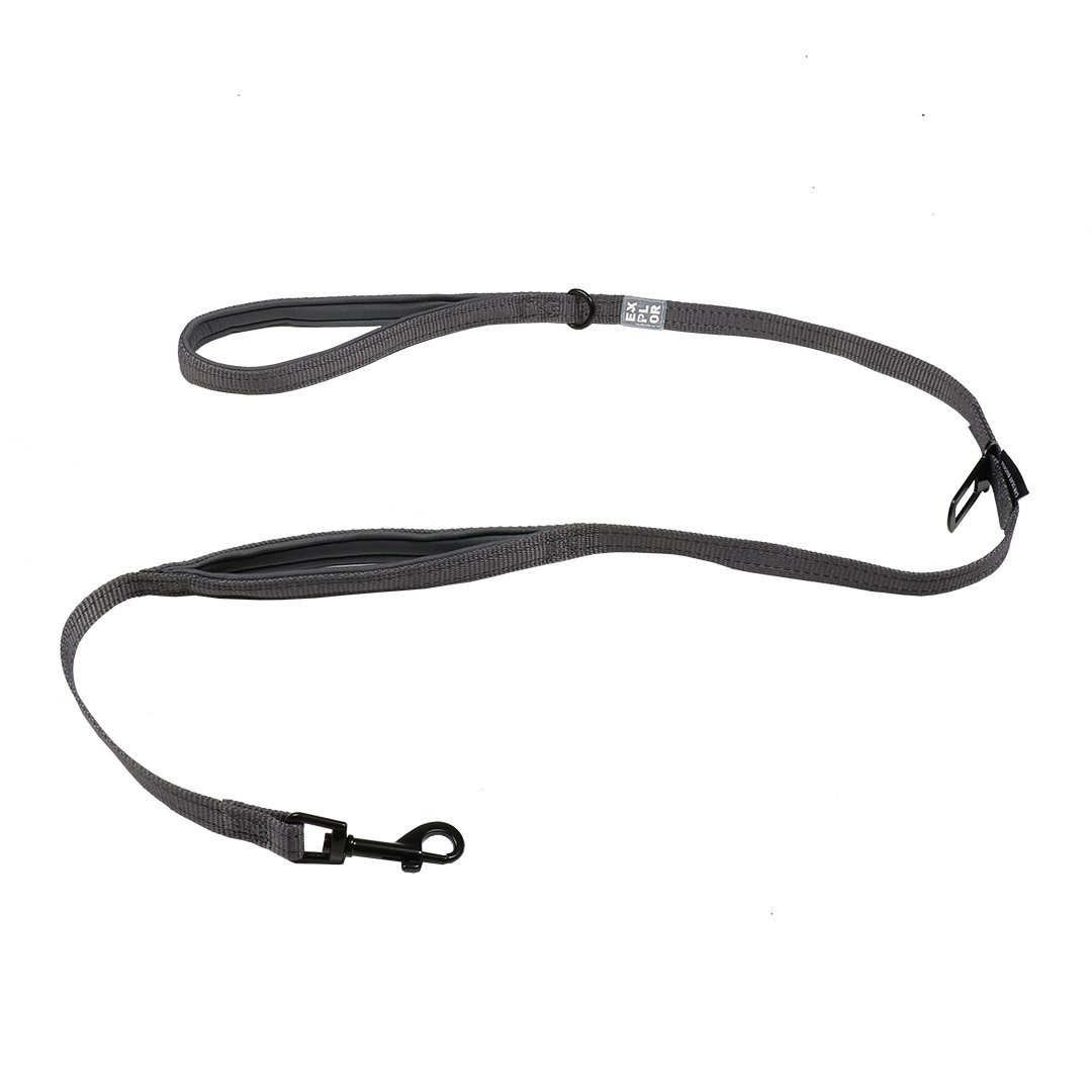 DUVO+ Hundeleine Duvoplus EXPLOR Ultimate Fit On-The-Road-Leine Safety - Silver