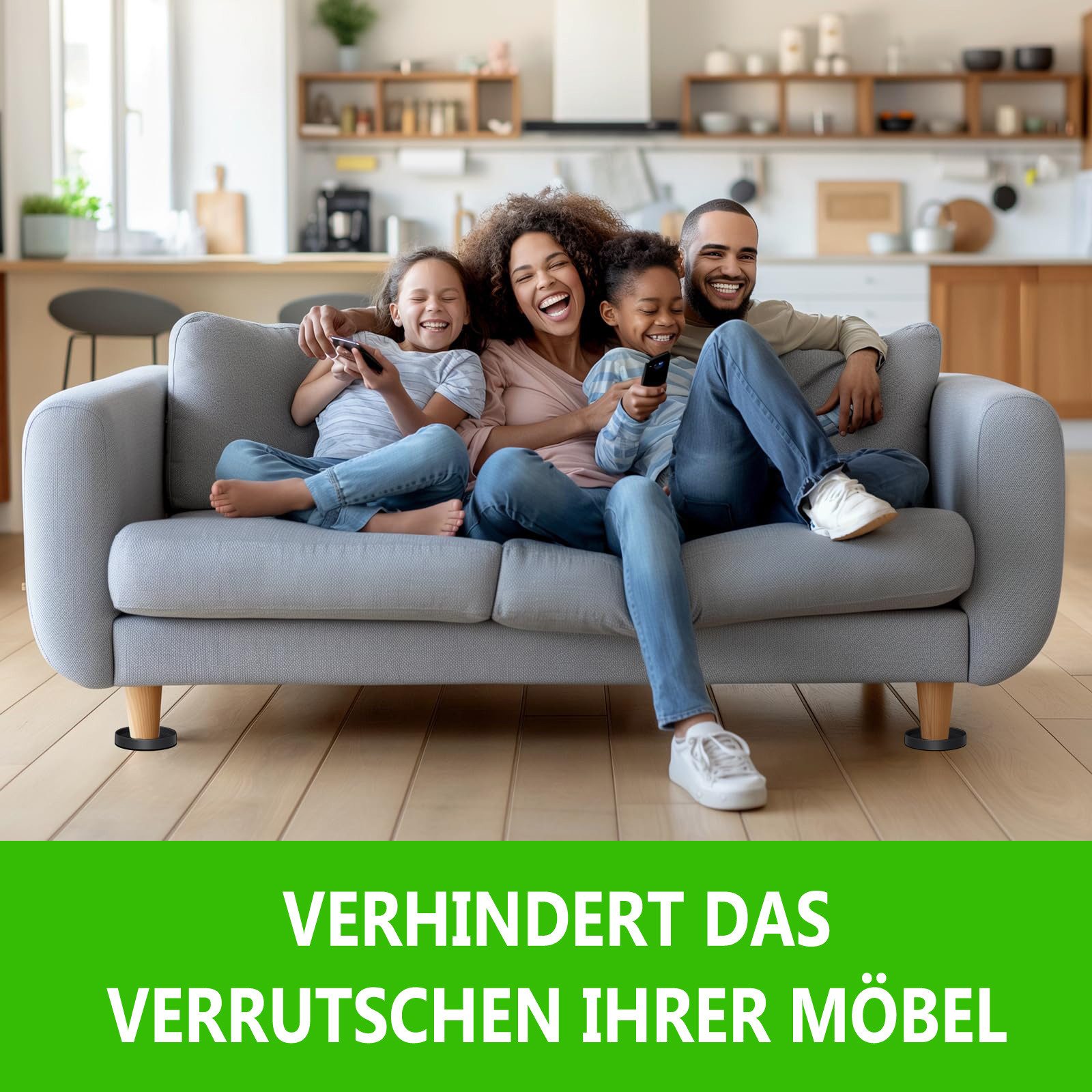 Agger Möbelfuß 4er-Set rutschfeste Möbel-Fußpolster, Silikon-Fußpolster für Möbel, (4-St), geeignet für Sofa, Stühle, Bett und Schrank – Bild 2 von 5