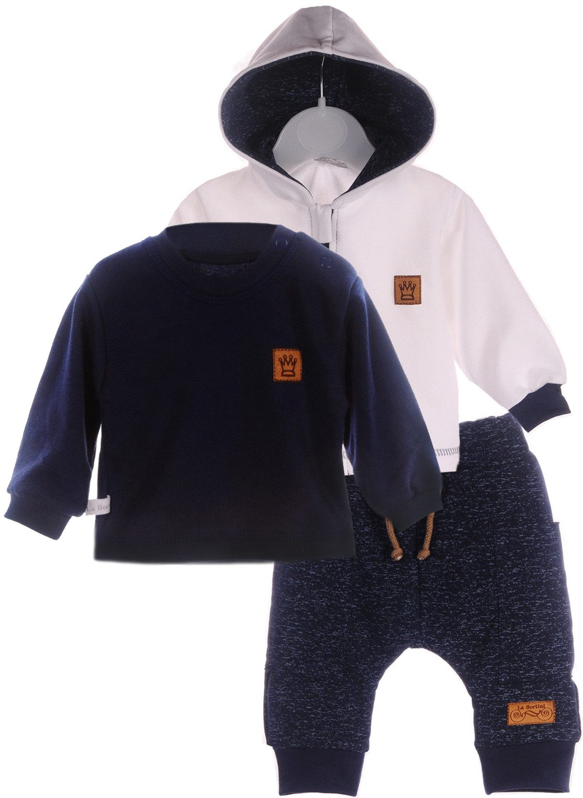 La Bortini Erstausstattungspaket Baby Anzug Jacke Hose Langarmshirt Set 3teilig neutral (Set für Jungen und Mädchen) Erstlingsset, unisex, 50 56 62 68 74 80 86