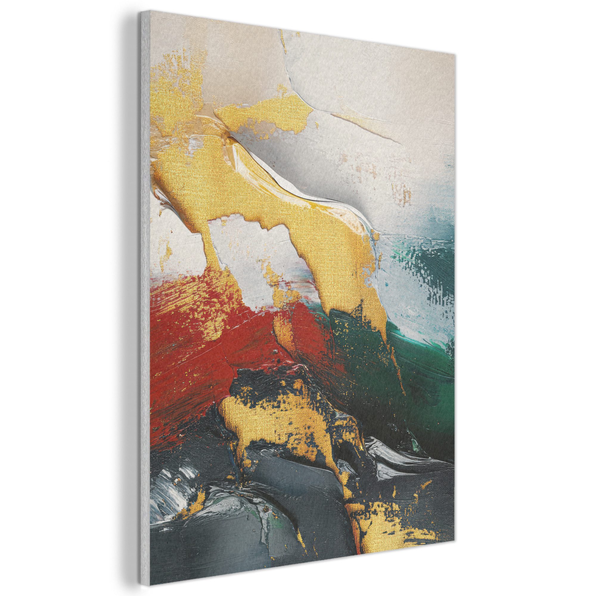 MuchoWow Gemälde Modern - Weihnachten - Abstrakt - Gold, Fotodruck (1 St), Akustikpaneele, Wandpaneele, Schalldämmung, Akustikbilder 30x40 cm